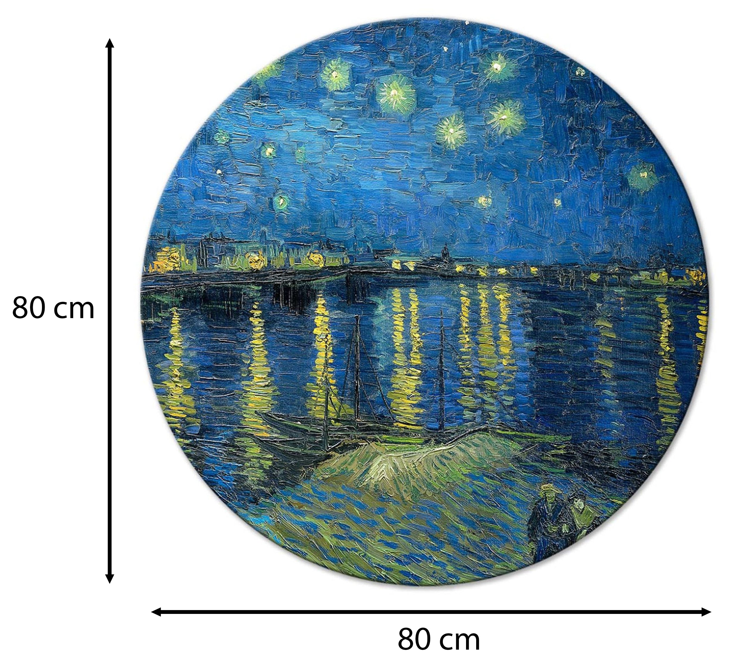 Obraz okrągły Gwieździsta noc nad Rhone Vincent van Gogh średnica 80 cm