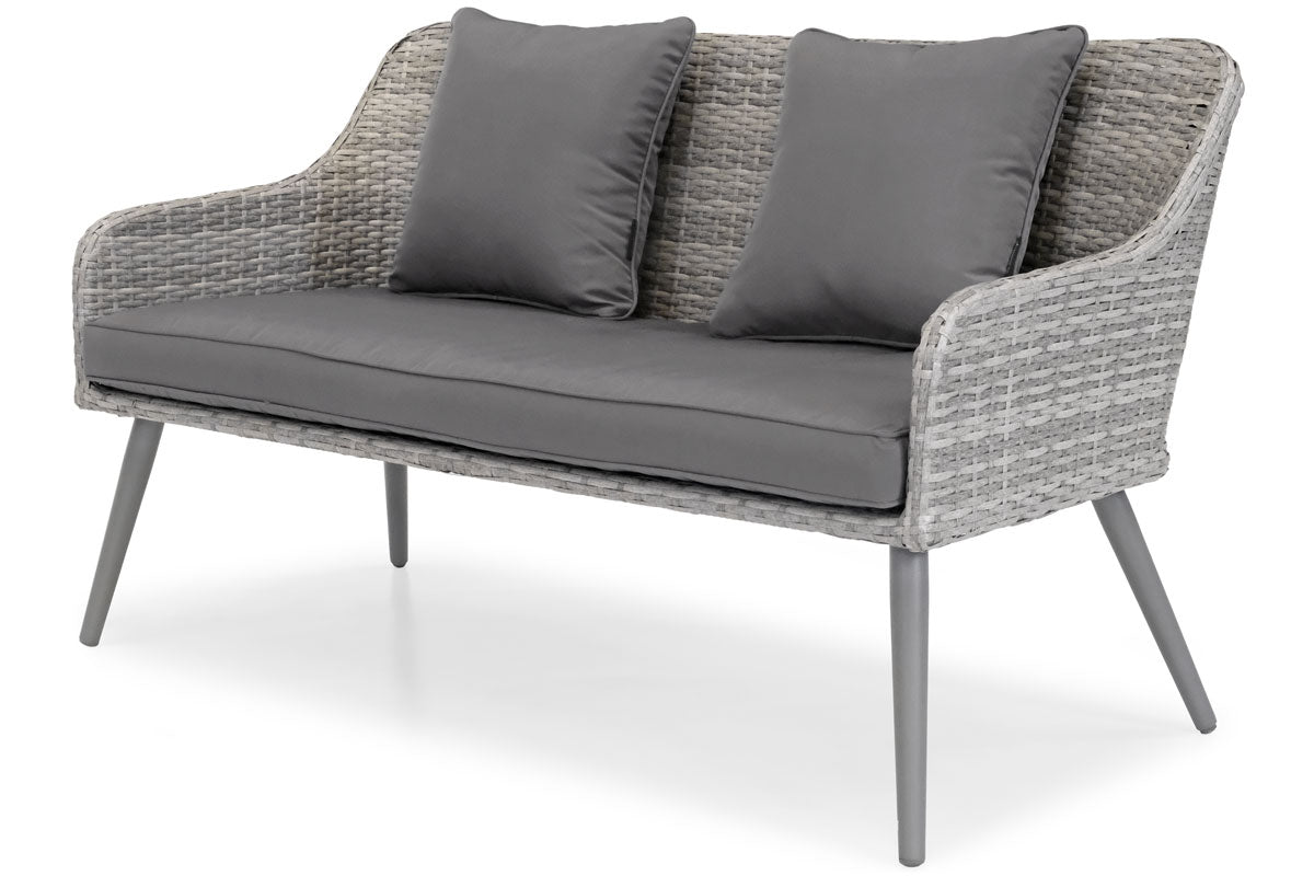 Zestaw ogrodowy Habati 4-osobowy sofa dwa krzesła oraz stolik z technorattanu szary/grafitowy