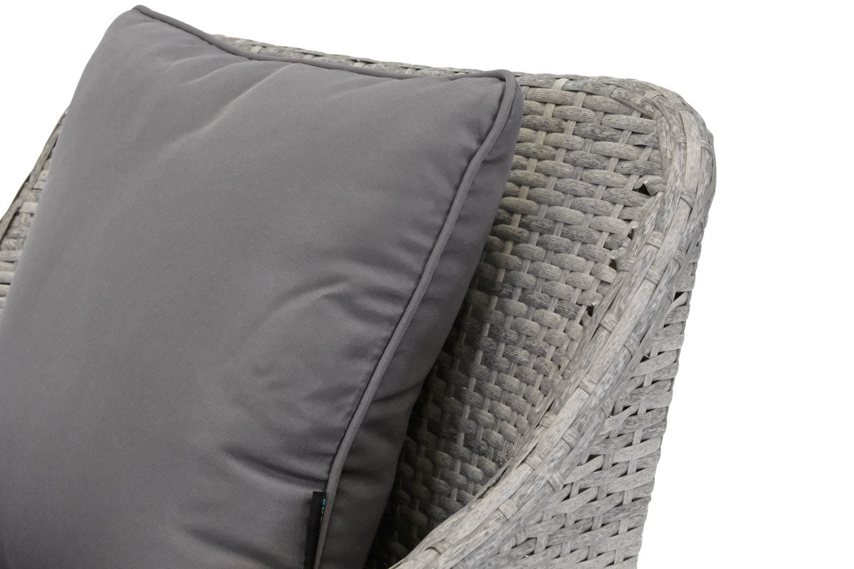 Zestaw ogrodowy Habati 4-osobowy sofa dwa krzesła oraz stolik z technorattanu szary/grafitowy