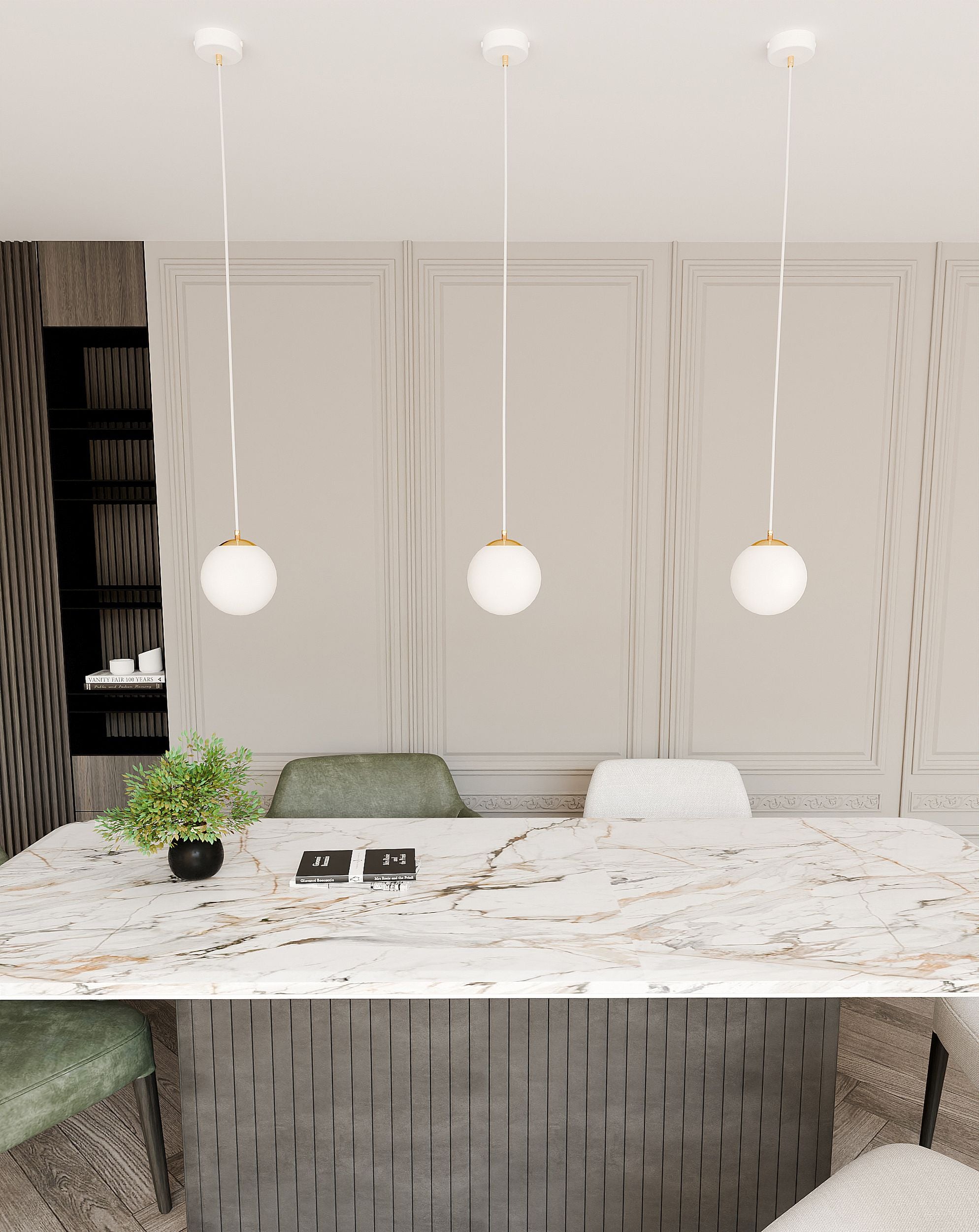 Lampa wisząca Hanneys biało-złota x1