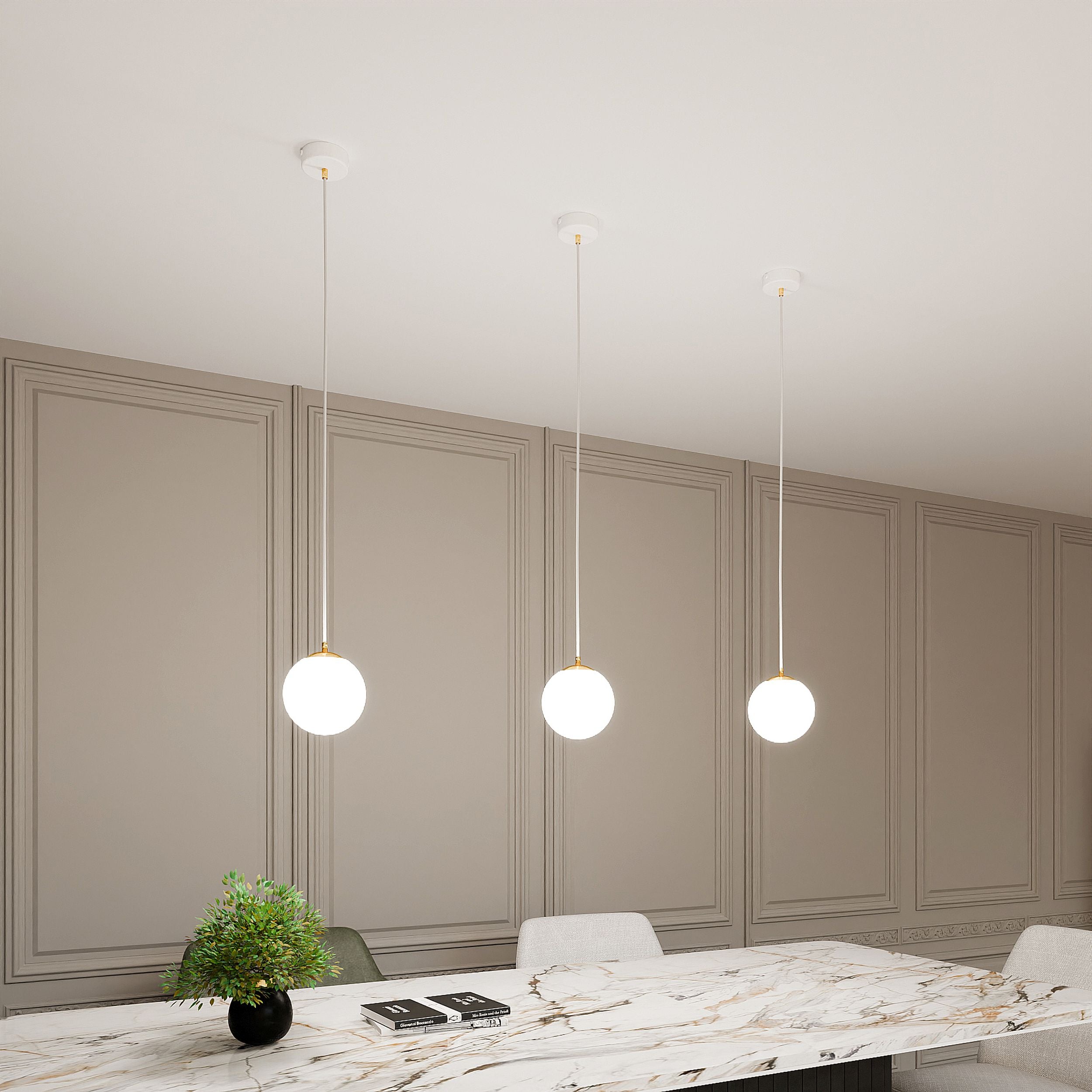 Lampa wisząca Hanneys biało-złota x1