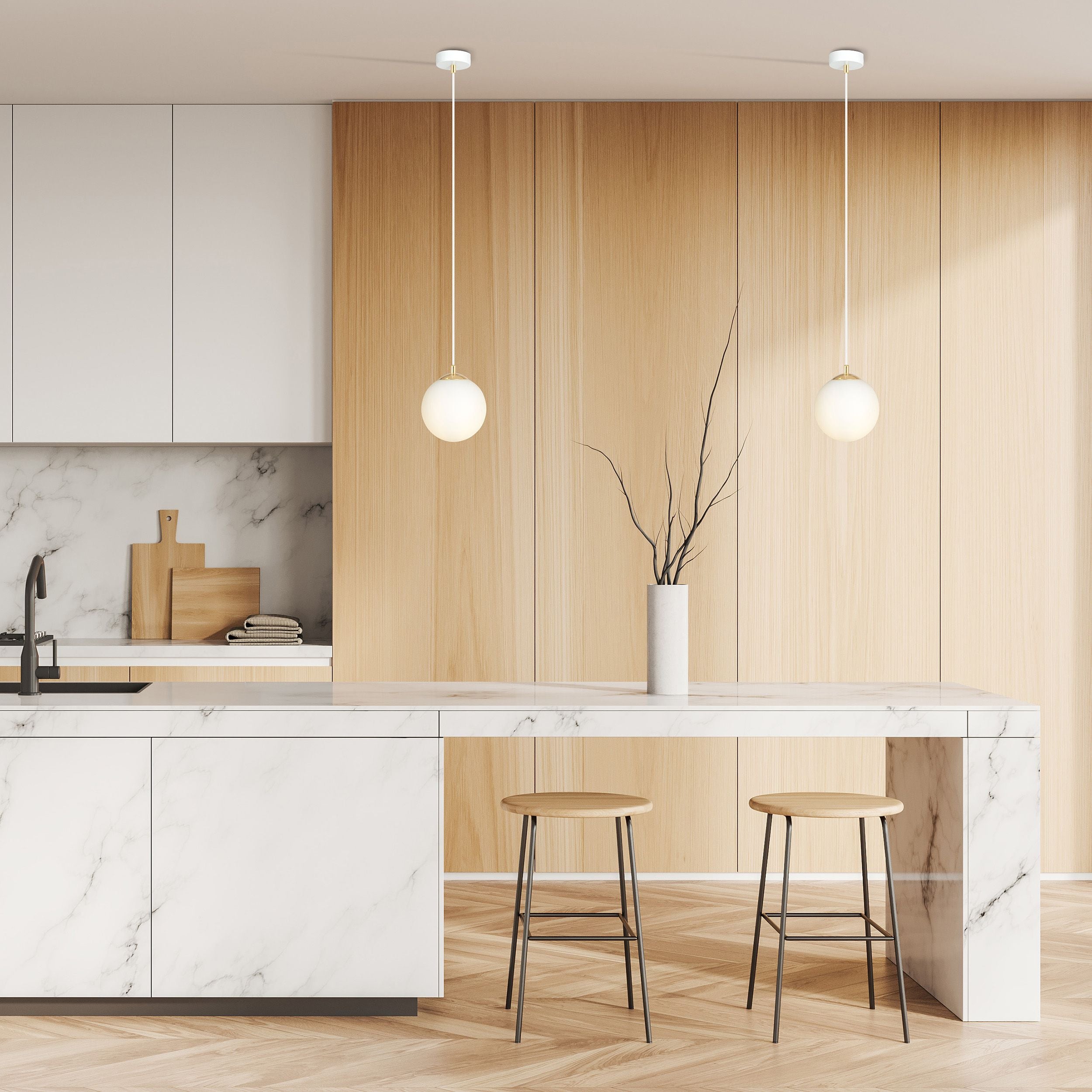Lampa wisząca Hanneys biało-złota x1