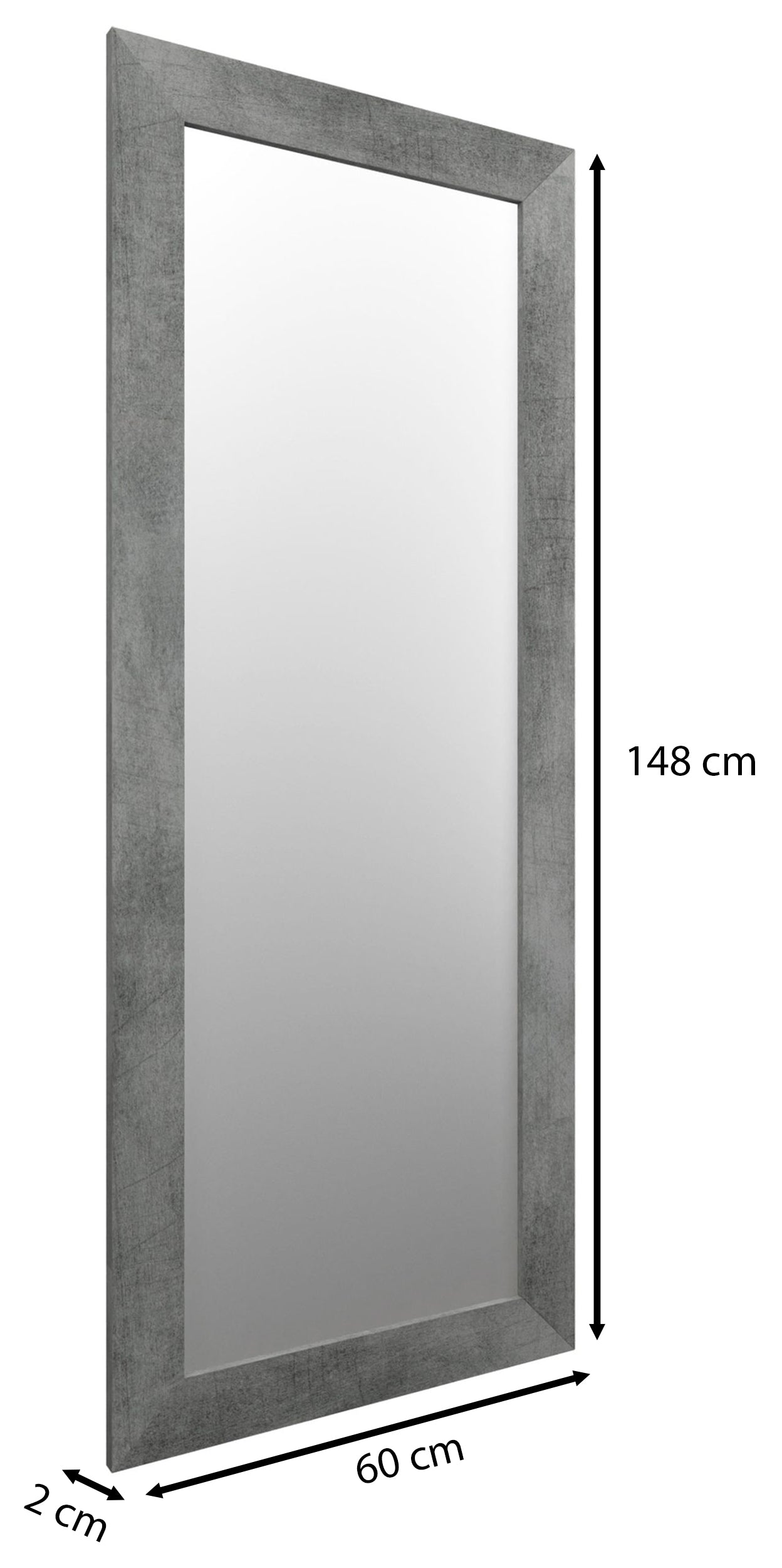 Lustro ścienne Hausly 148x56 cm beton