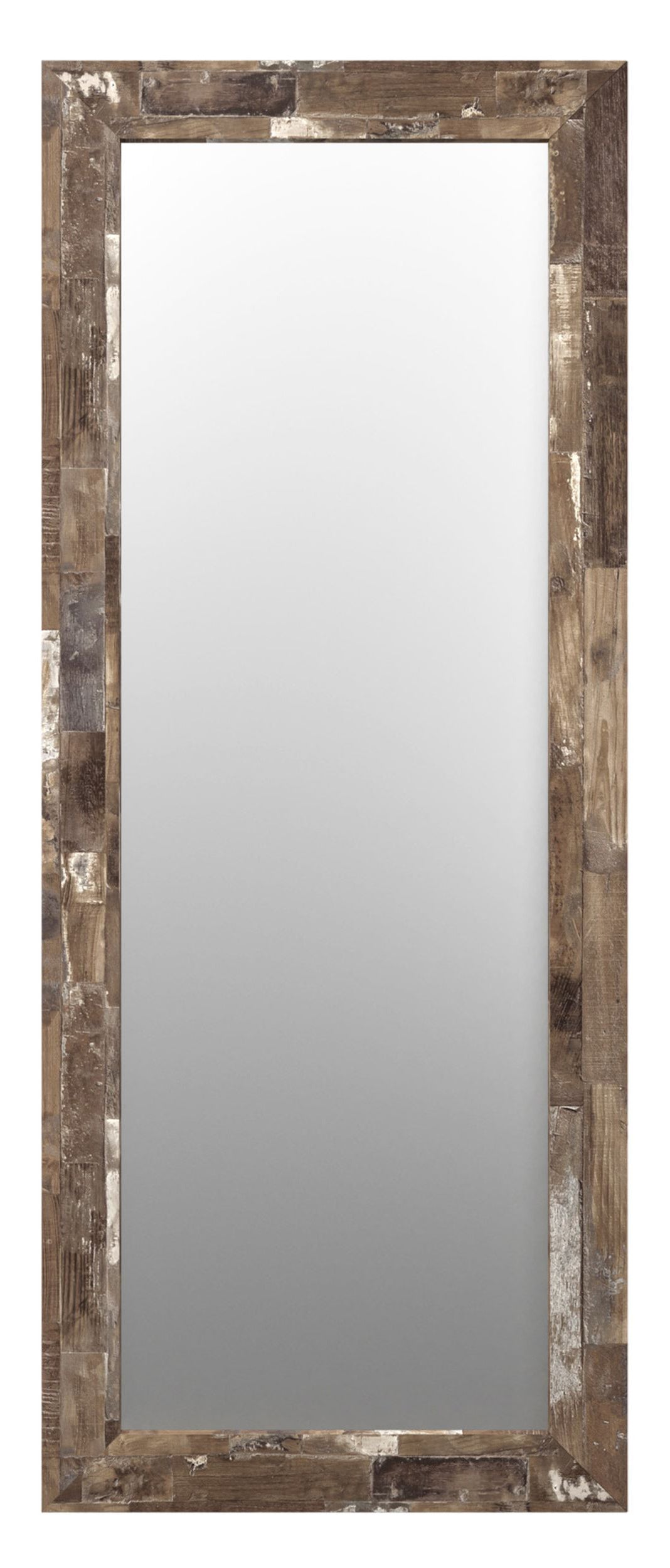 Lustro ścienne Hausly 148x56 cm brązowe