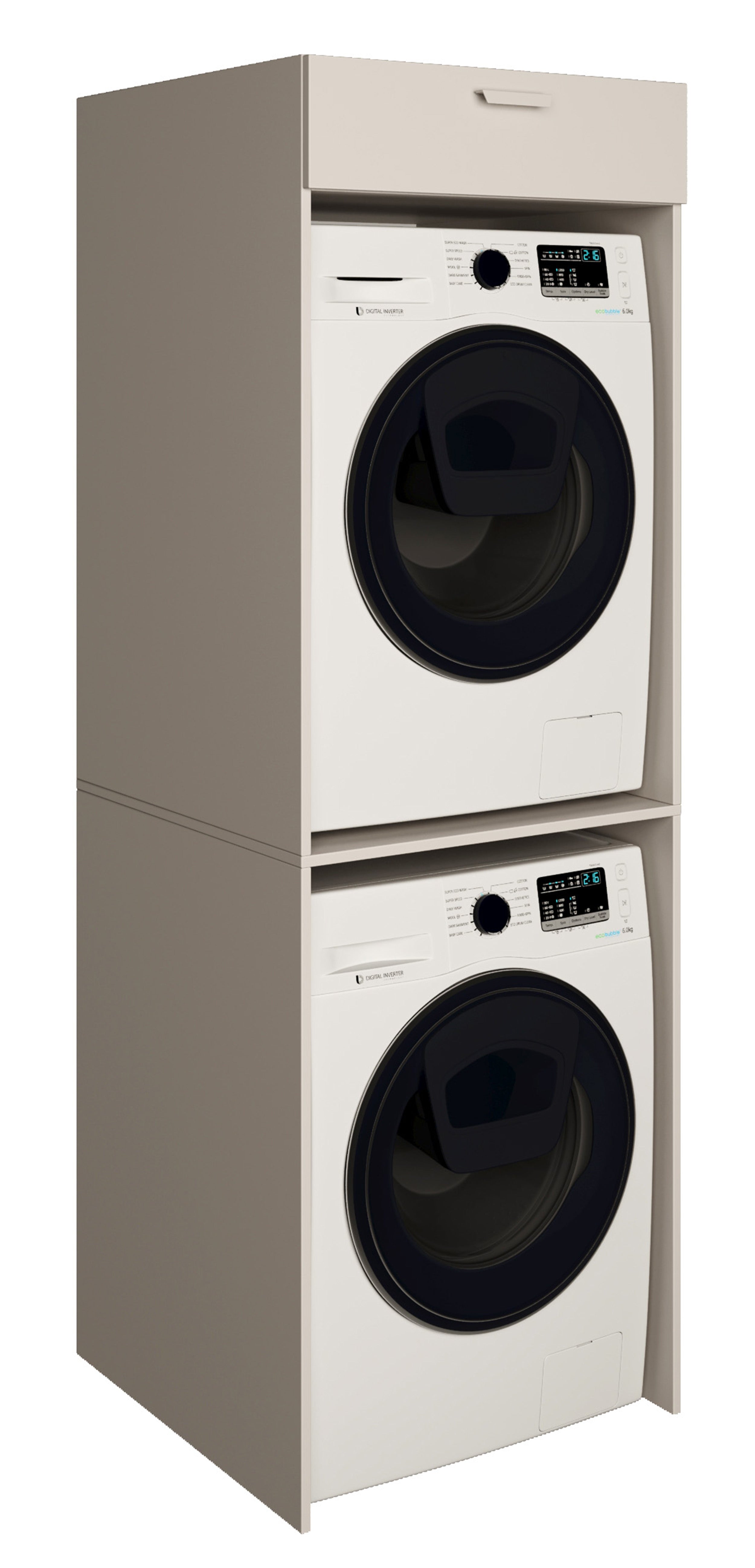 Szafka nad pralkę dwukomorowa Holv 68 cm kaszmir