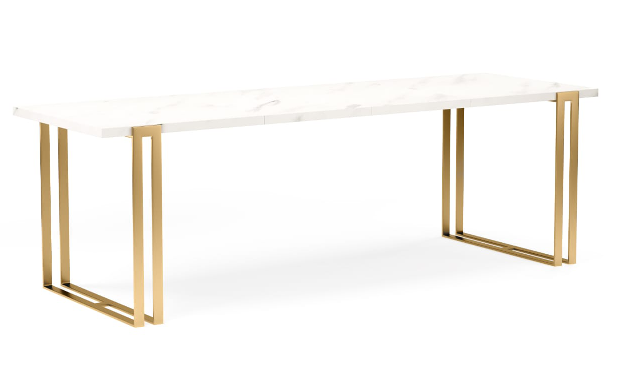 Stół rozkładany Akacjen 160x90 cm Marmur Bianco/ Złoty