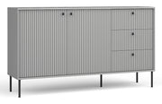 Komoda dwudrzwiowa Zeito z trzema szufladami 156 cm szara