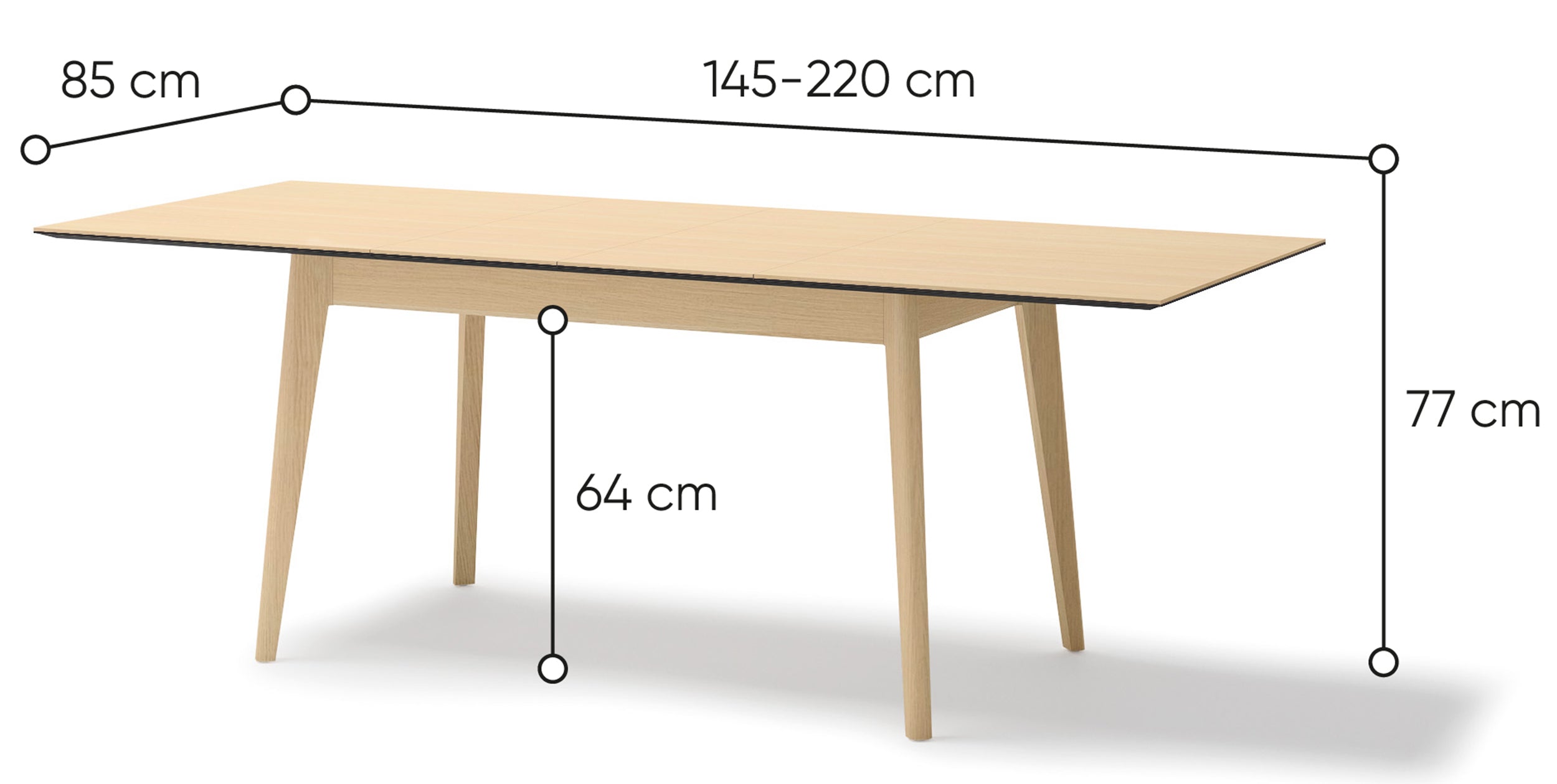 Stół rozkładany Plot 145-220x85 cm dąb jasny