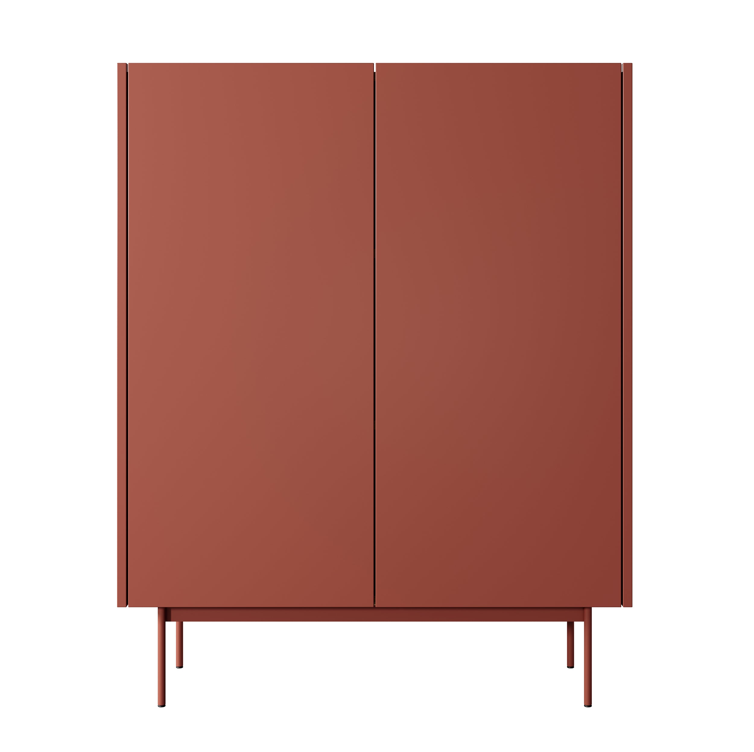 Komoda wysoka Color 97 cm dwudrzwiowa Ceglasta / Dąb Linea