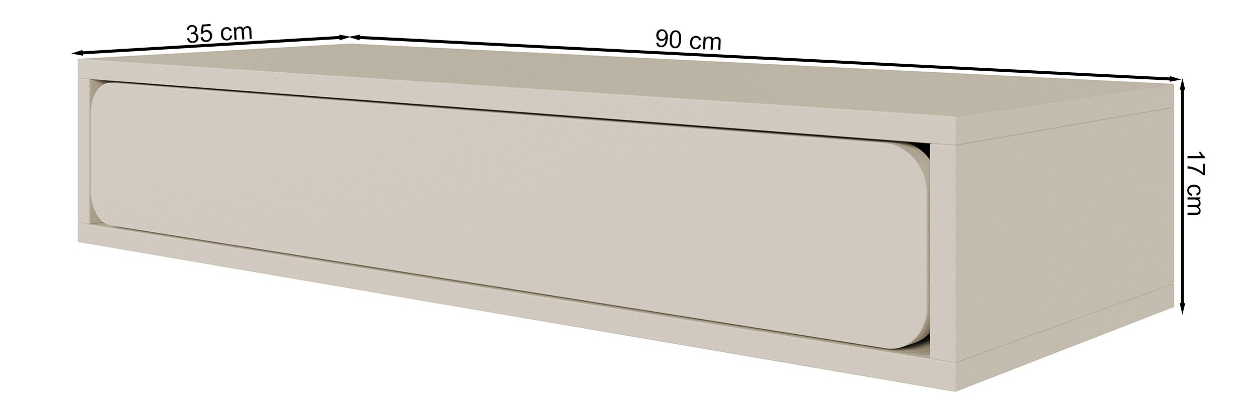 Konsola wisząca Wuwu z jedną szufladą 90 cm szarobeżowa