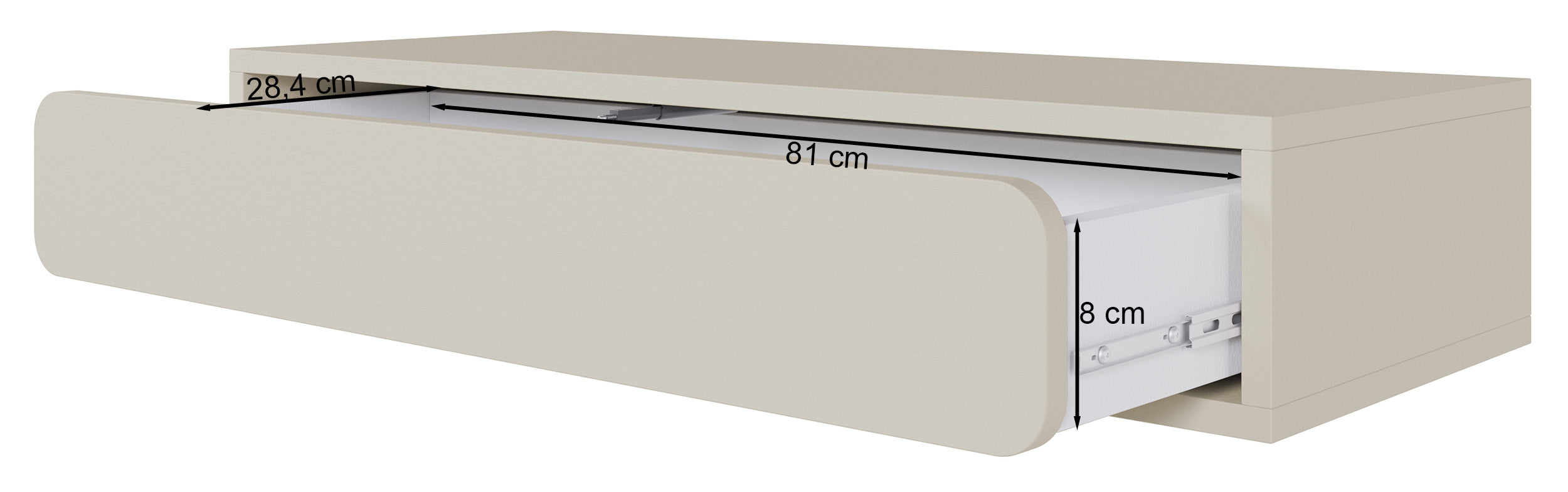 Konsola wisząca Wuwu z jedną szufladą 90 cm szarobeżowa