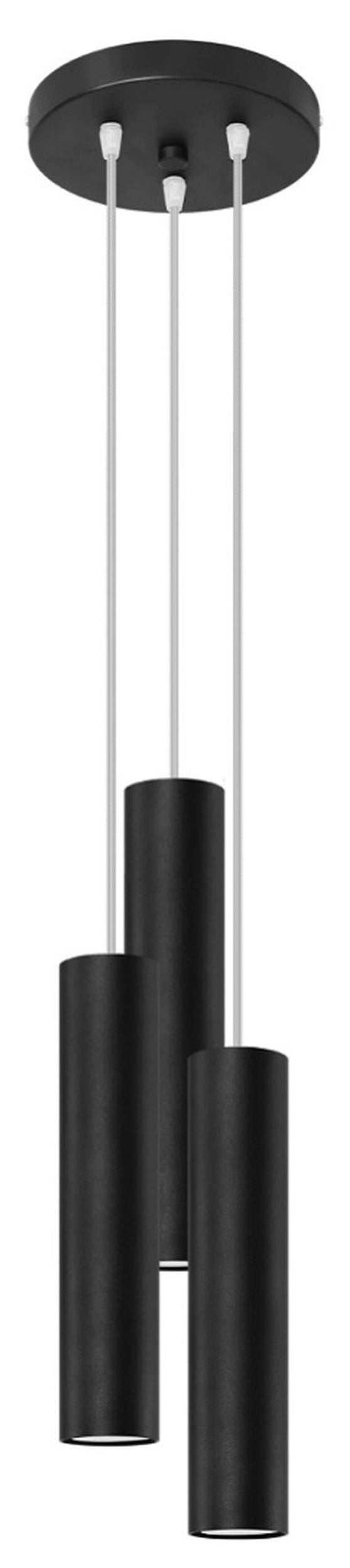 Lampa wisząca Lagga x3 na okrągłej podsufitce czarna