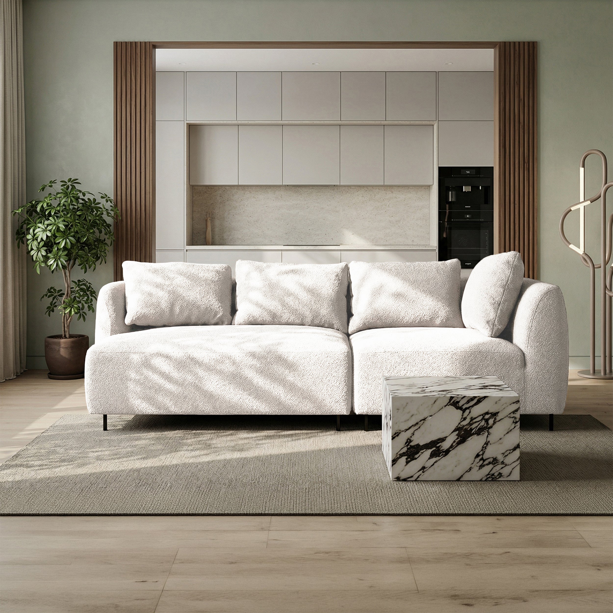Sofa modułowa Lanomi biała boucle