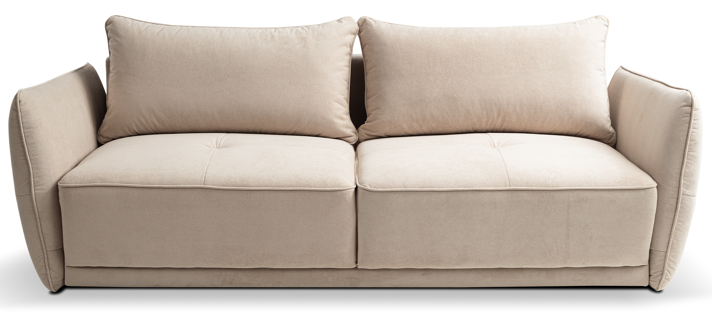 Kanapa rozkładana trzyosobowa Laristia z pojemnikiem beżowa szenil hydrofobowy