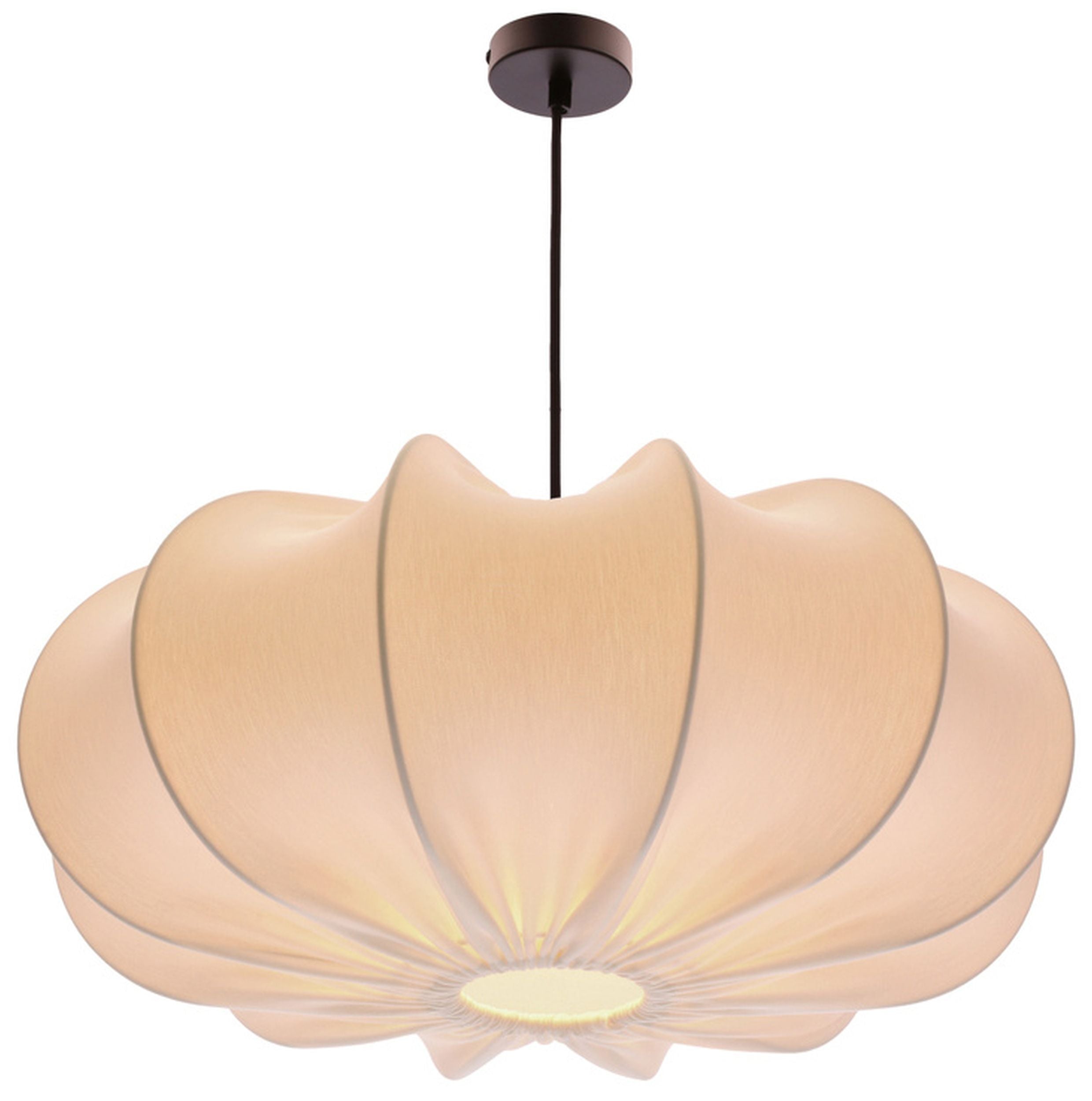Lampa wisząca Cafee średnica 52 cm latte z czarną podstawą