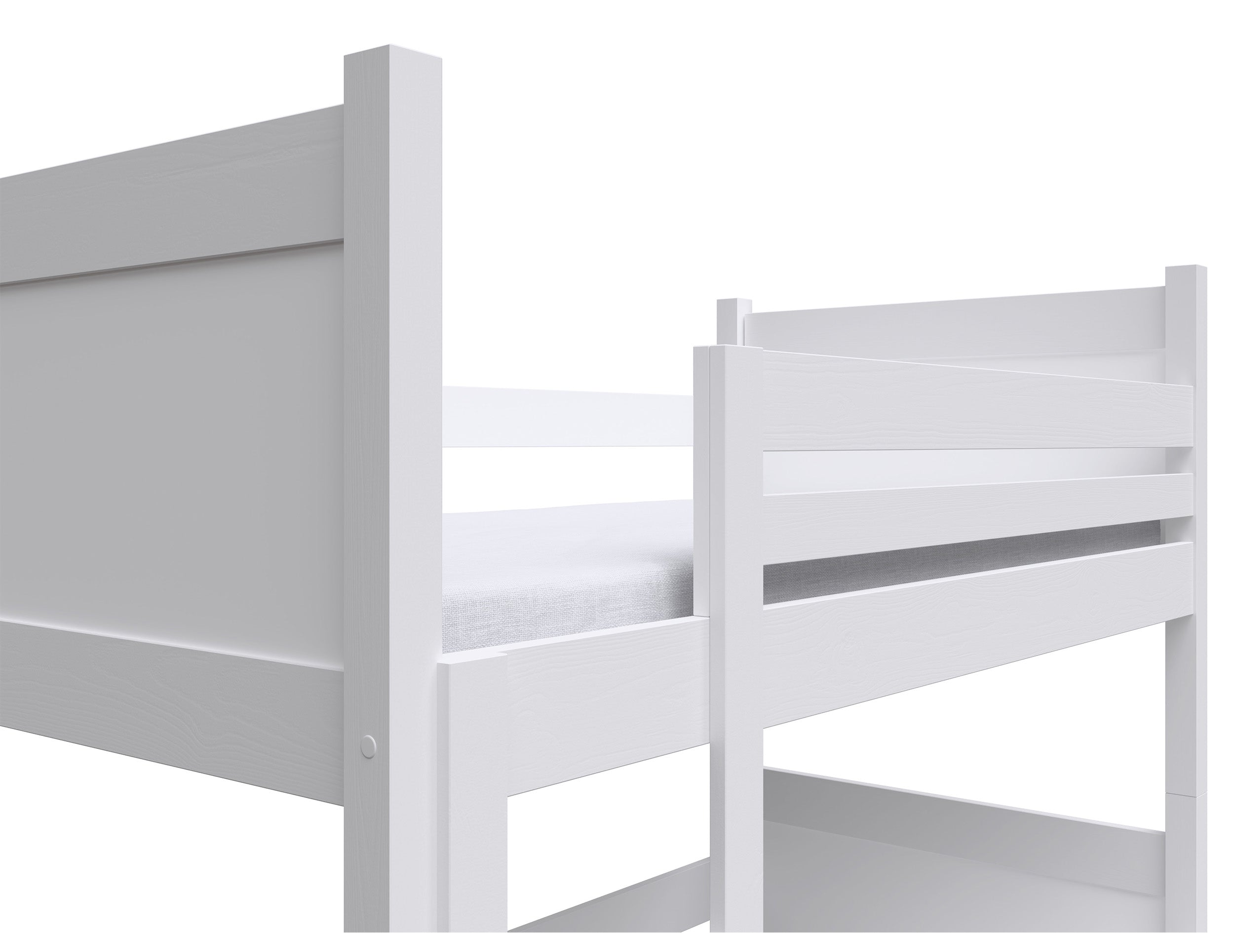 Łóżko piętrowe 80x180 cm Frello z materacami i szufladami biały
