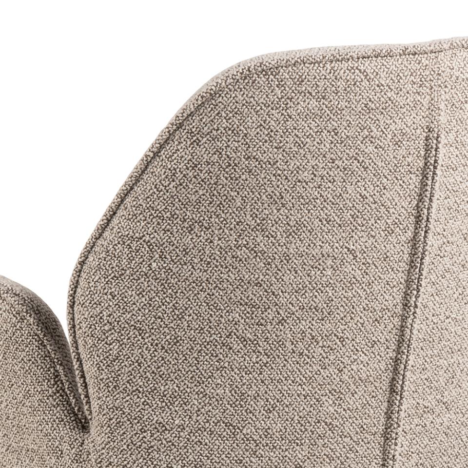 Krzesło tapicerowane Loera obrotowe z podłokietnikami beżowe boucle