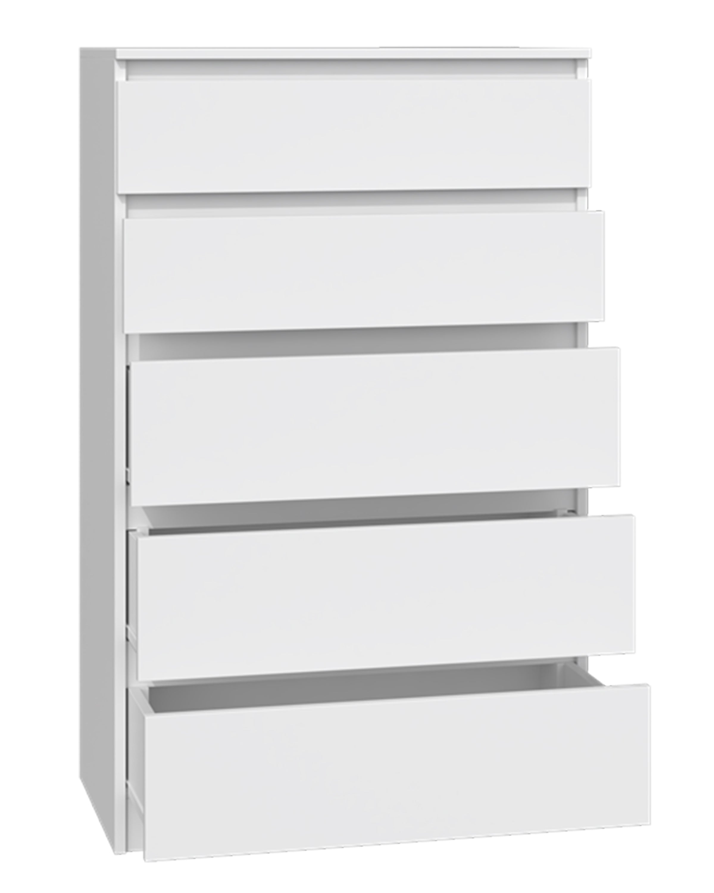 Komoda Malwa z pięcioma szufladami 70 cm biała