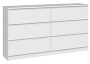 Komoda Malwa z sześcioma szufladami 138 cm biała