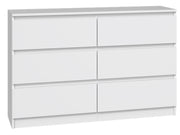 Komoda Malwa z sześcioma szufladami 120 cm biała