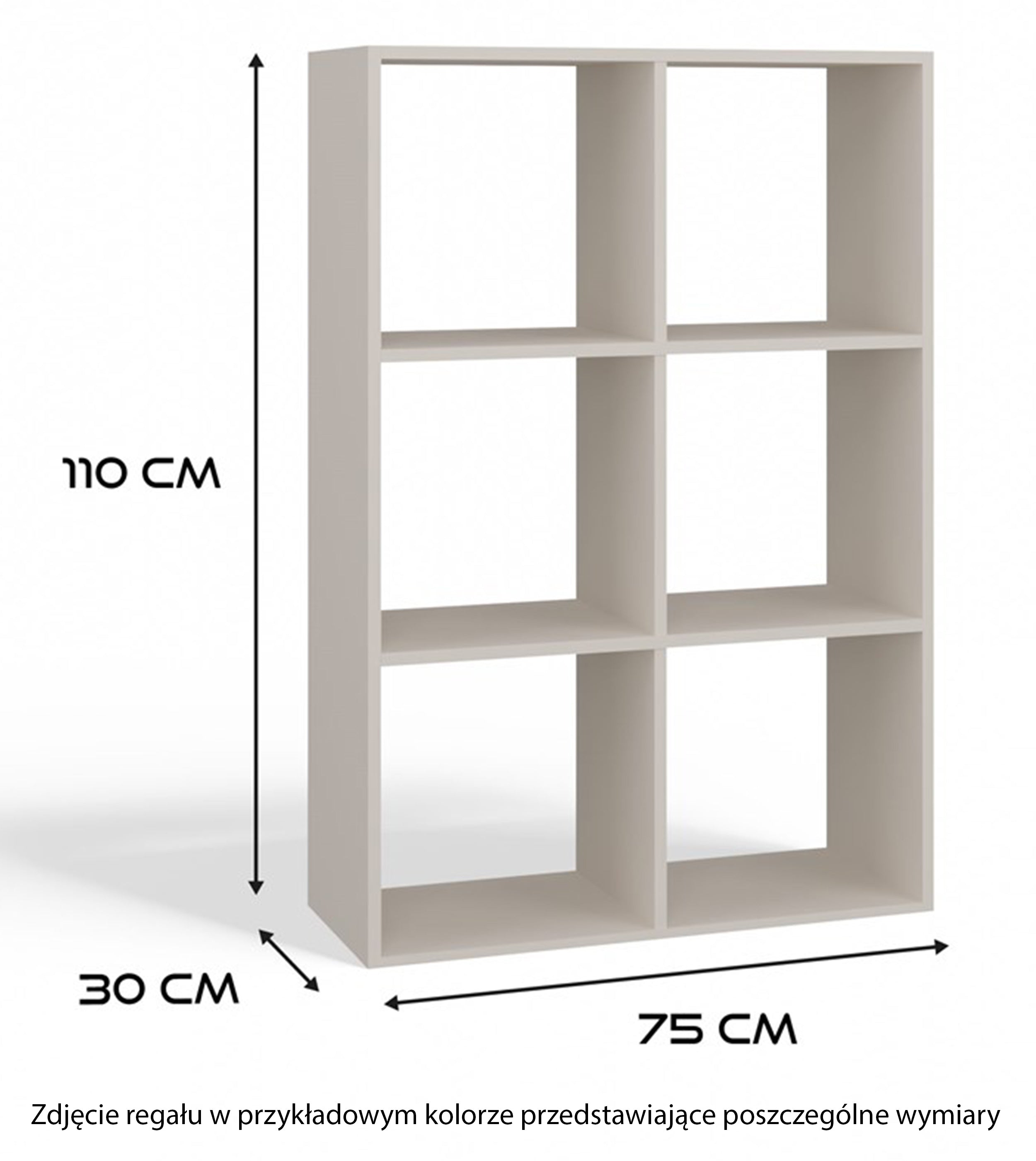 Regał otwarty Malax z sześcioma półkami 110 cm biały