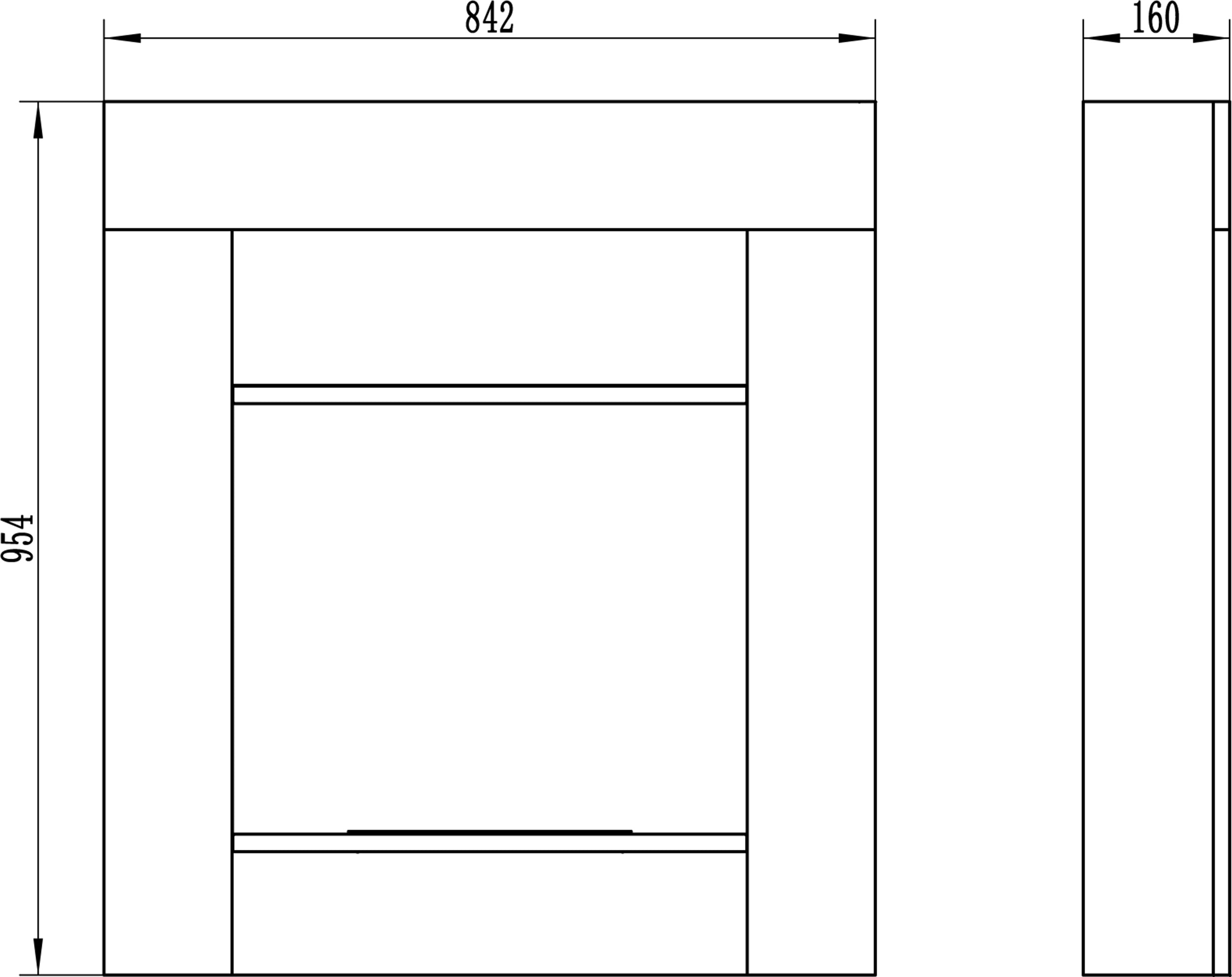 Biokominek portalowy wolnostojący Madeces 84x95 cm w kolorze betonu