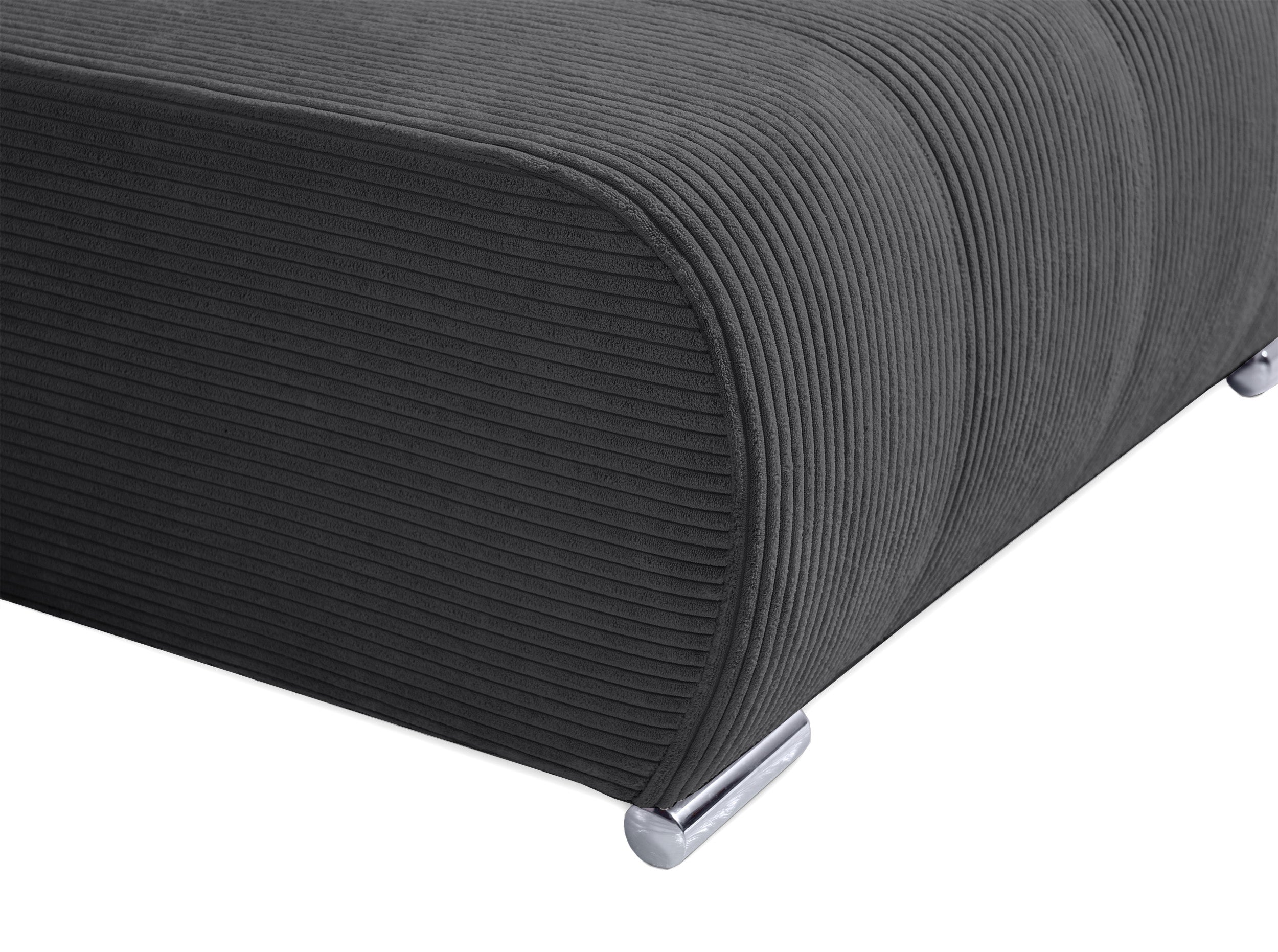 Narożnik z funkcją spania Magliano L-kształtny z pojemnikiem ciemnoszary sztruks prawostronny