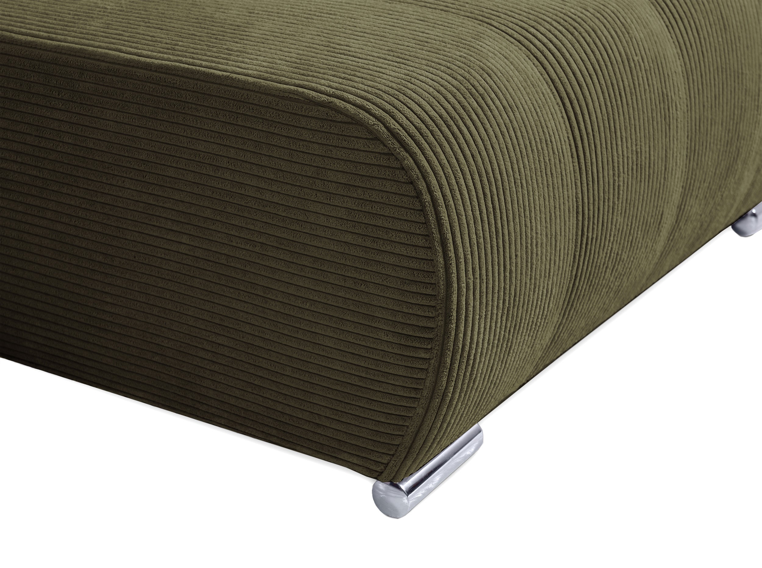 Narożnik z funkcją spania Magliano L-kształtny z pojemnikiem oliwkowy sztruks prawostronny