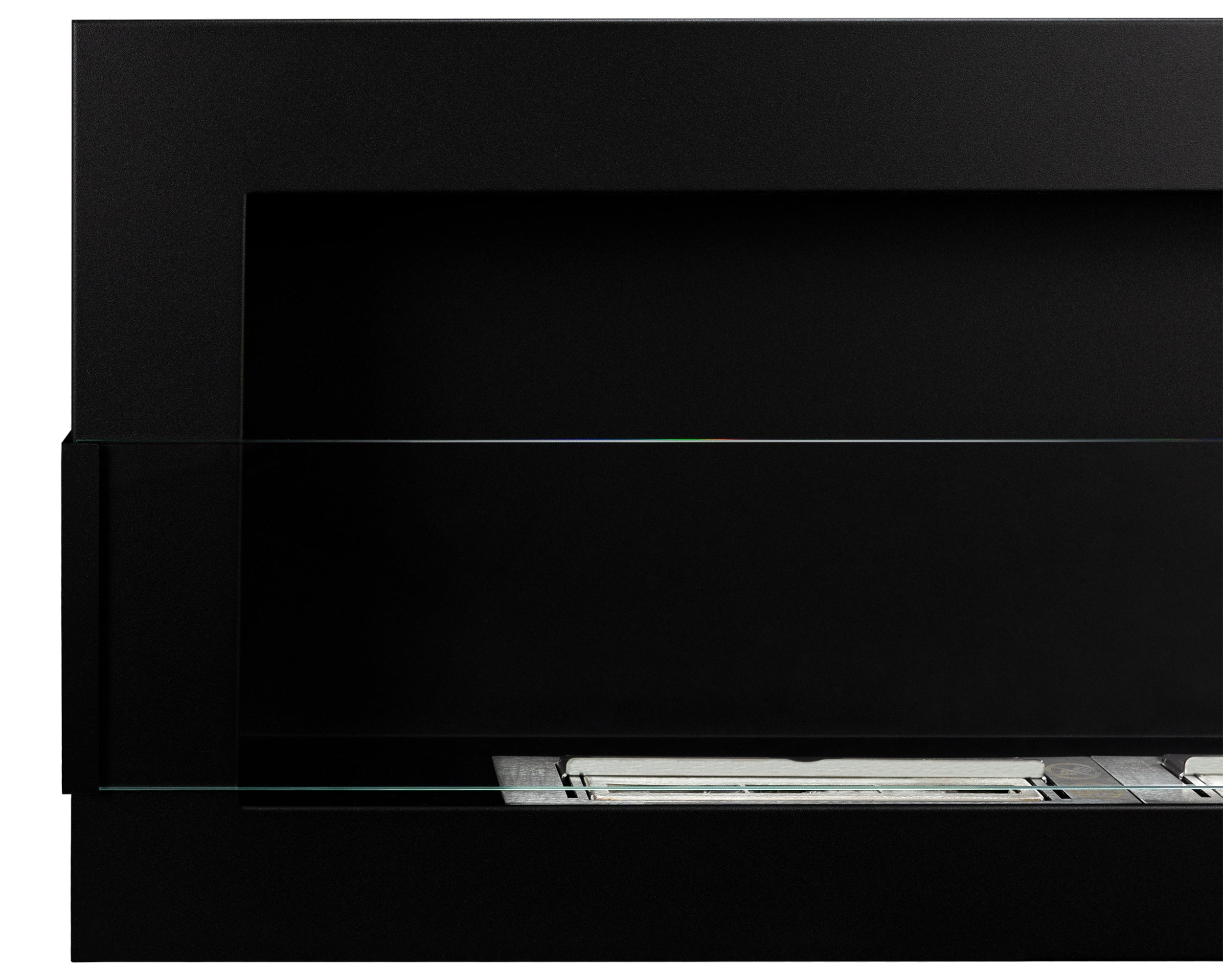 Biokominek wiszący Maltern 120x40 cm z szybą czarny strukturalny
