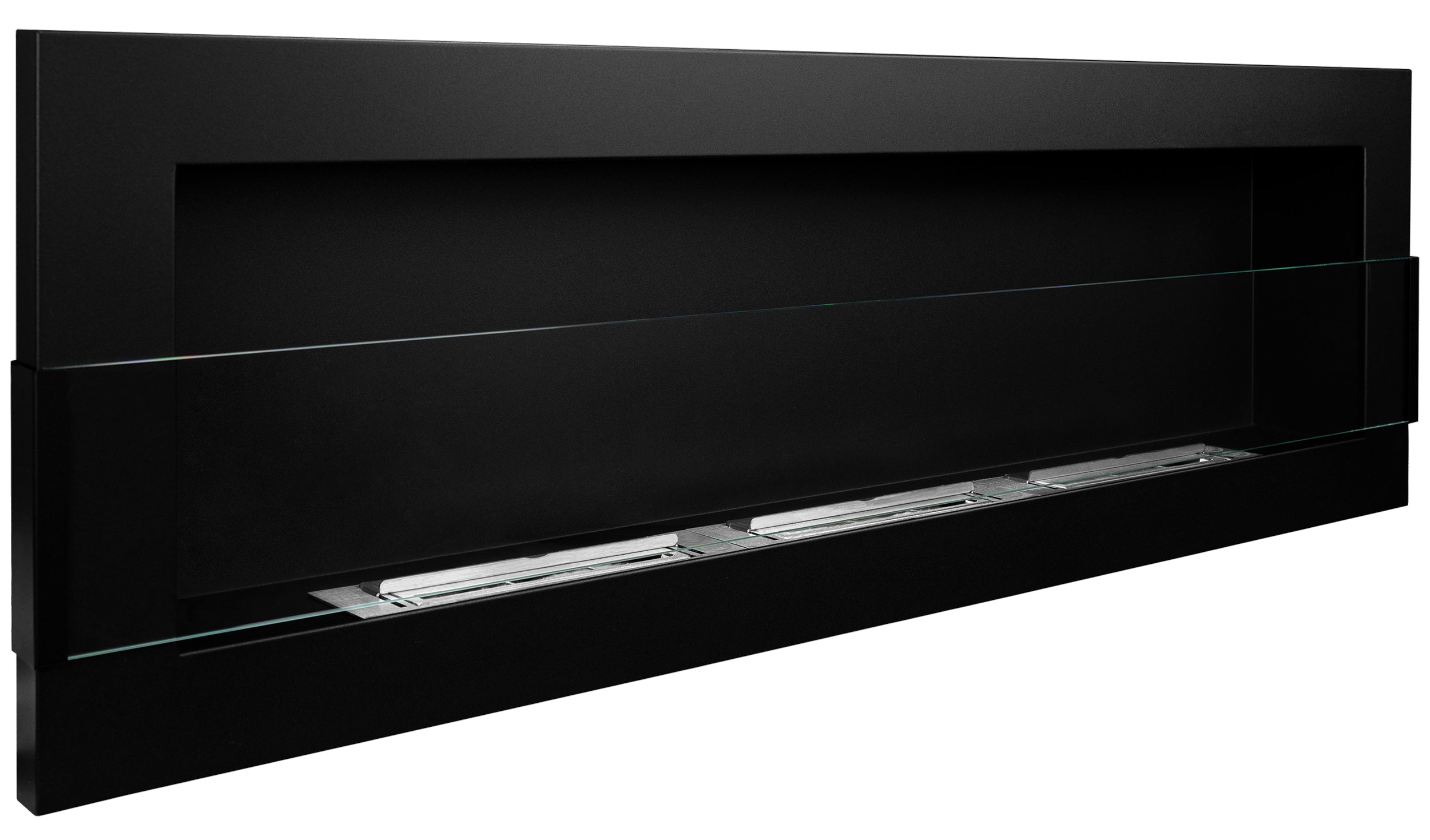 Biokominek wiszący Maltern 120x40 cm z szybą czarny strukturalny