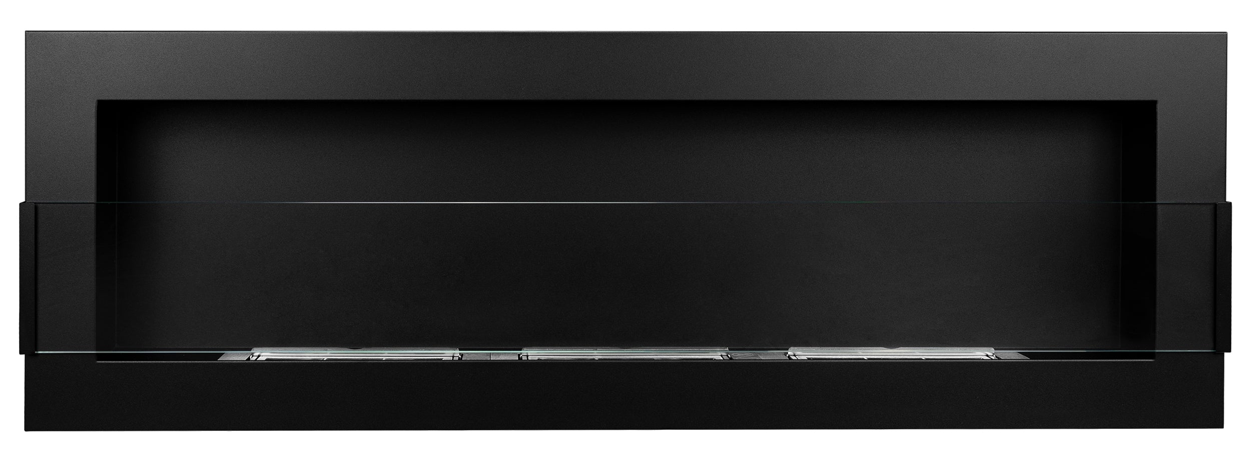 Biokominek wiszący Maltern 120x40 cm z szybą czarny strukturalny