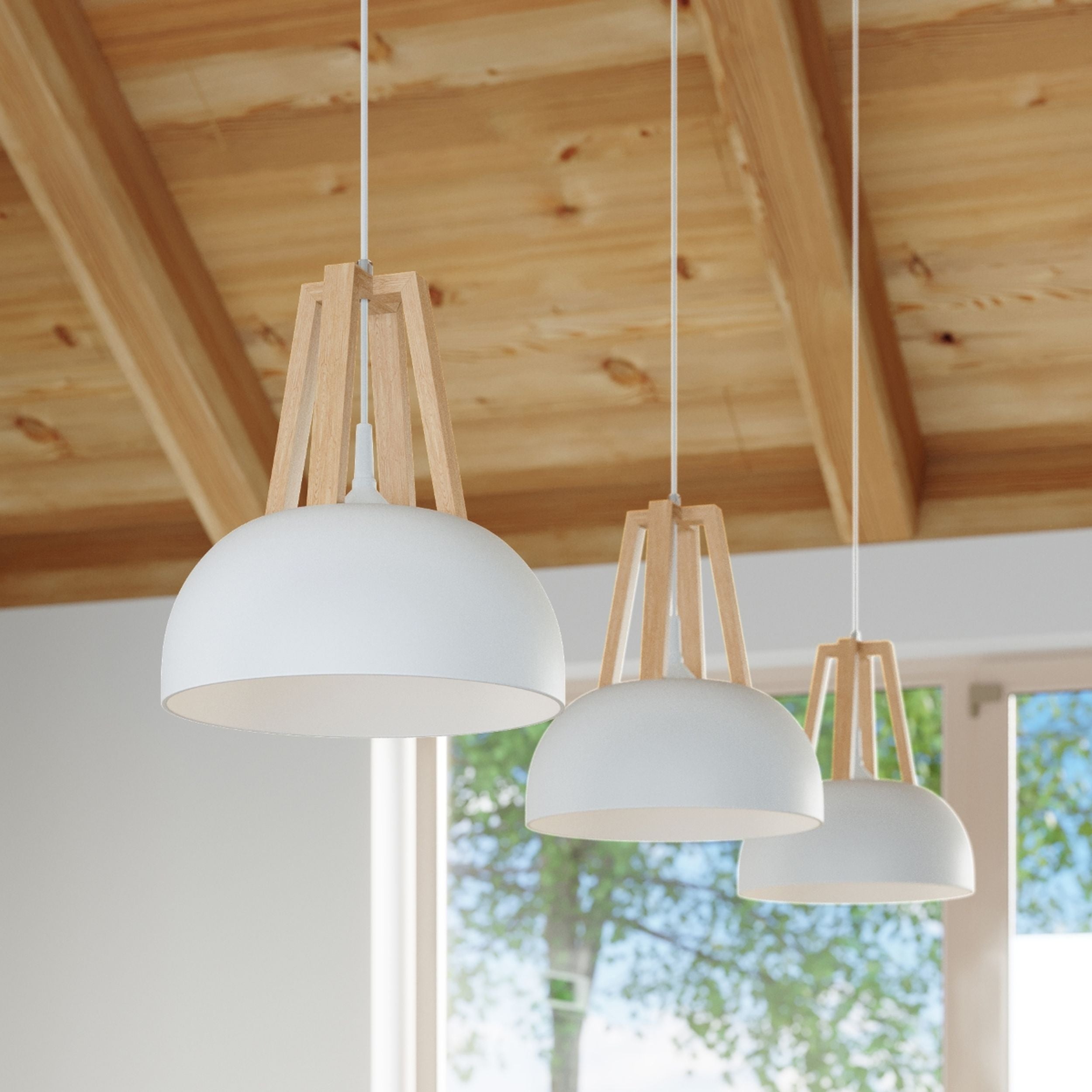 Lampa wisząca Mariflees średnica 30 cm biała