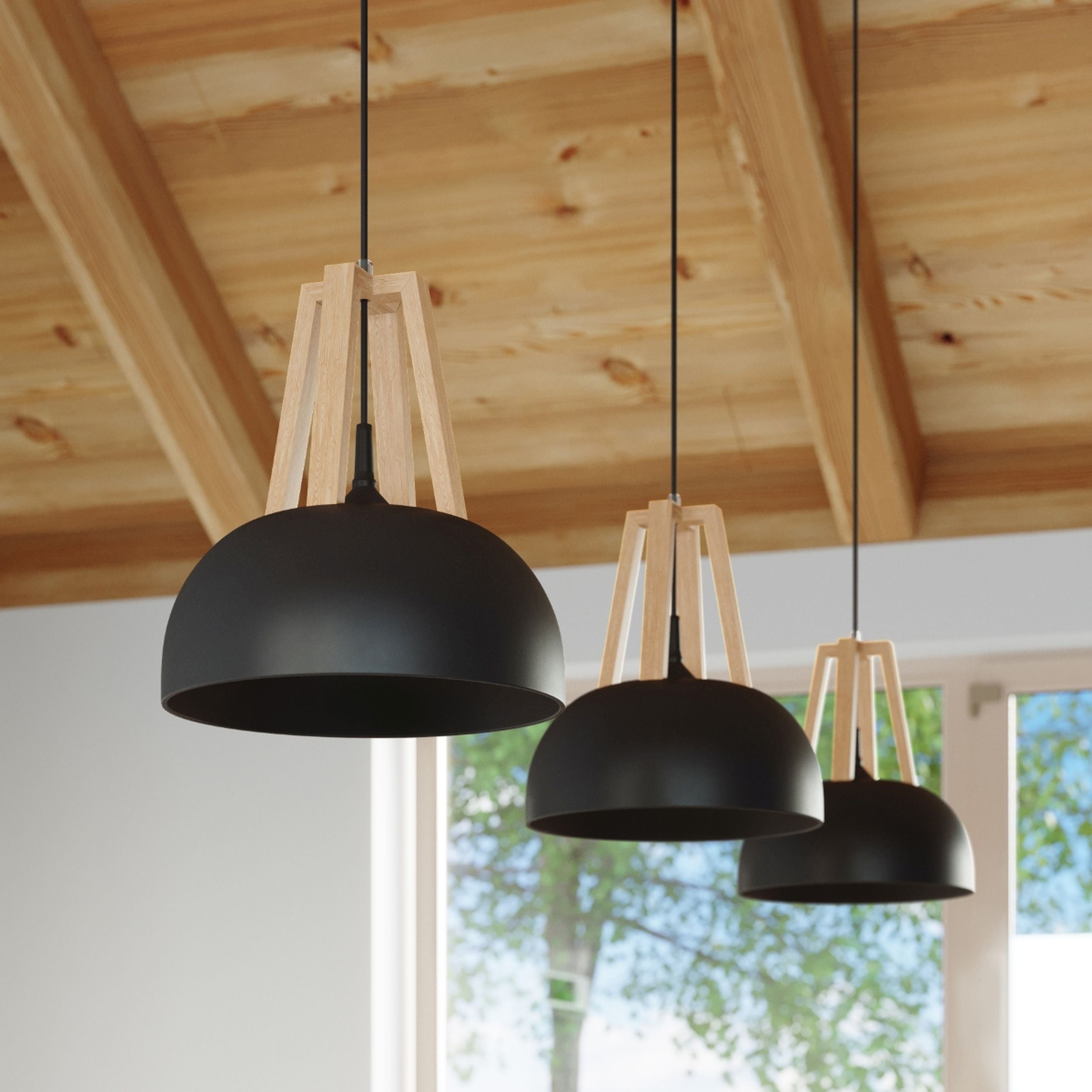 Lampa wisząca Mariflees średnica 30 cm czarna