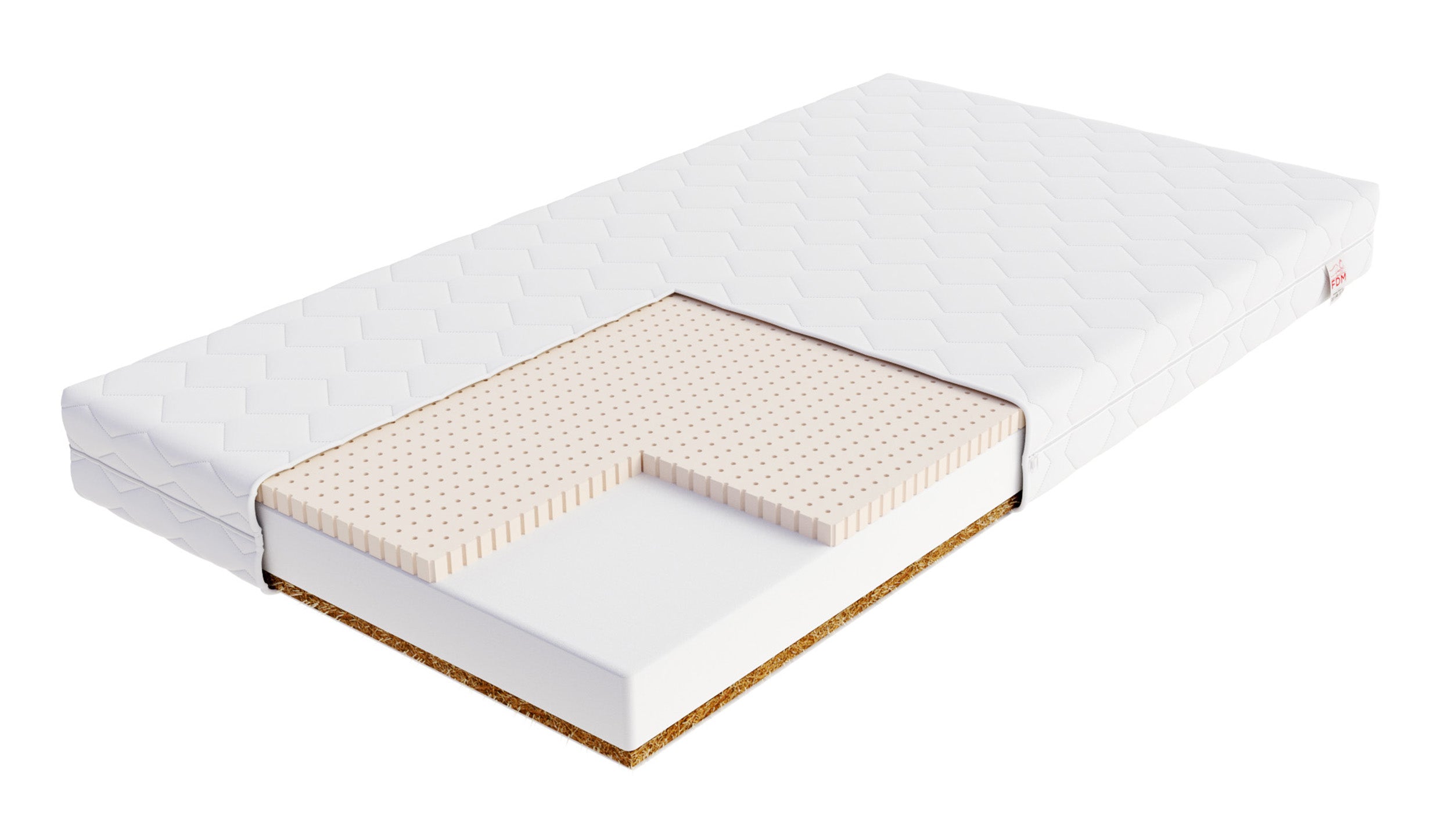 Materac piankowy 120x200 cm Pikolini z lateksem i kokosem dwustronny hipoalergiczny