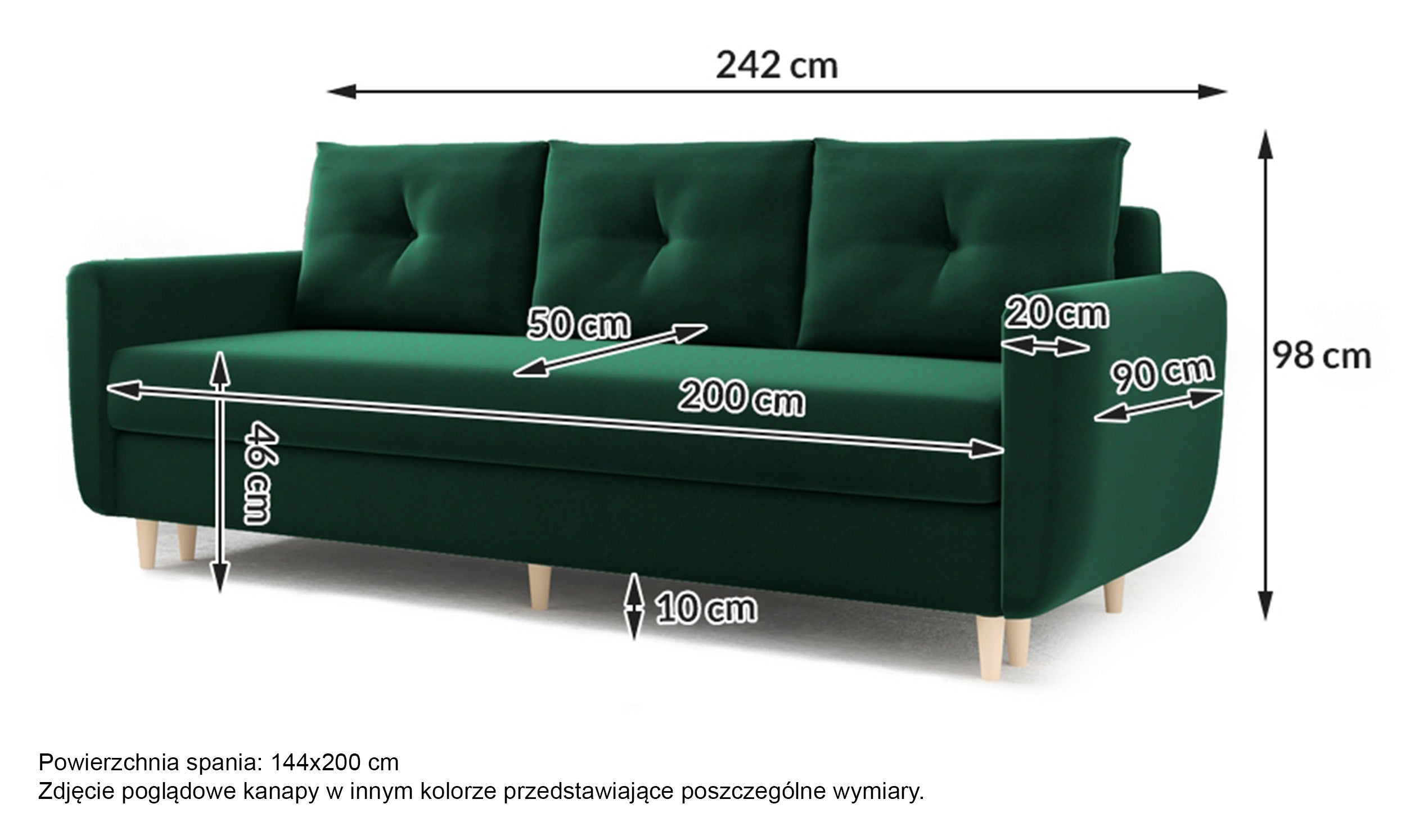 Kanapa rozkładana Chesby z pojemnikiem jasnoszara welur