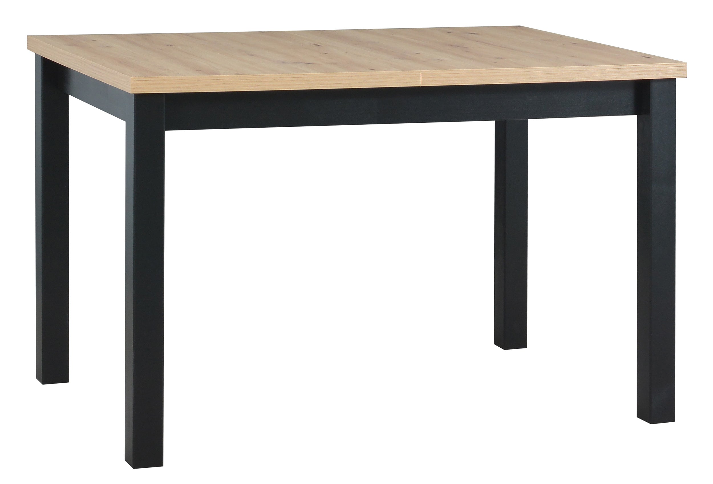 Stół drewniany do jadalni rozkładany Lirine 120-150x80 cm czarny/dąb artisan