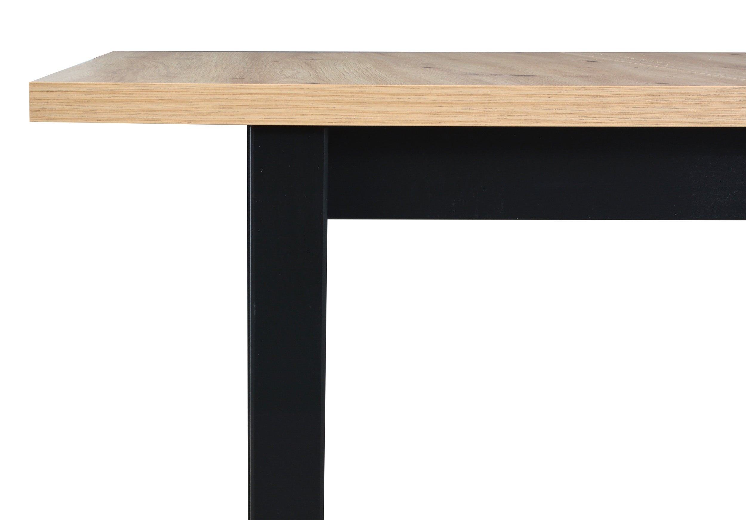Stół drewniany do jadalni rozkładany Lirine 120-150x80 cm czarny/dąb artisan
