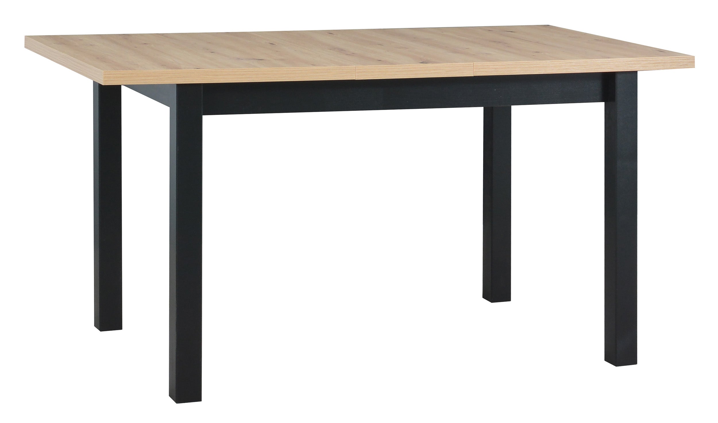 Stół drewniany do jadalni rozkładany Lirine 120-150x80 cm czarny/dąb artisan