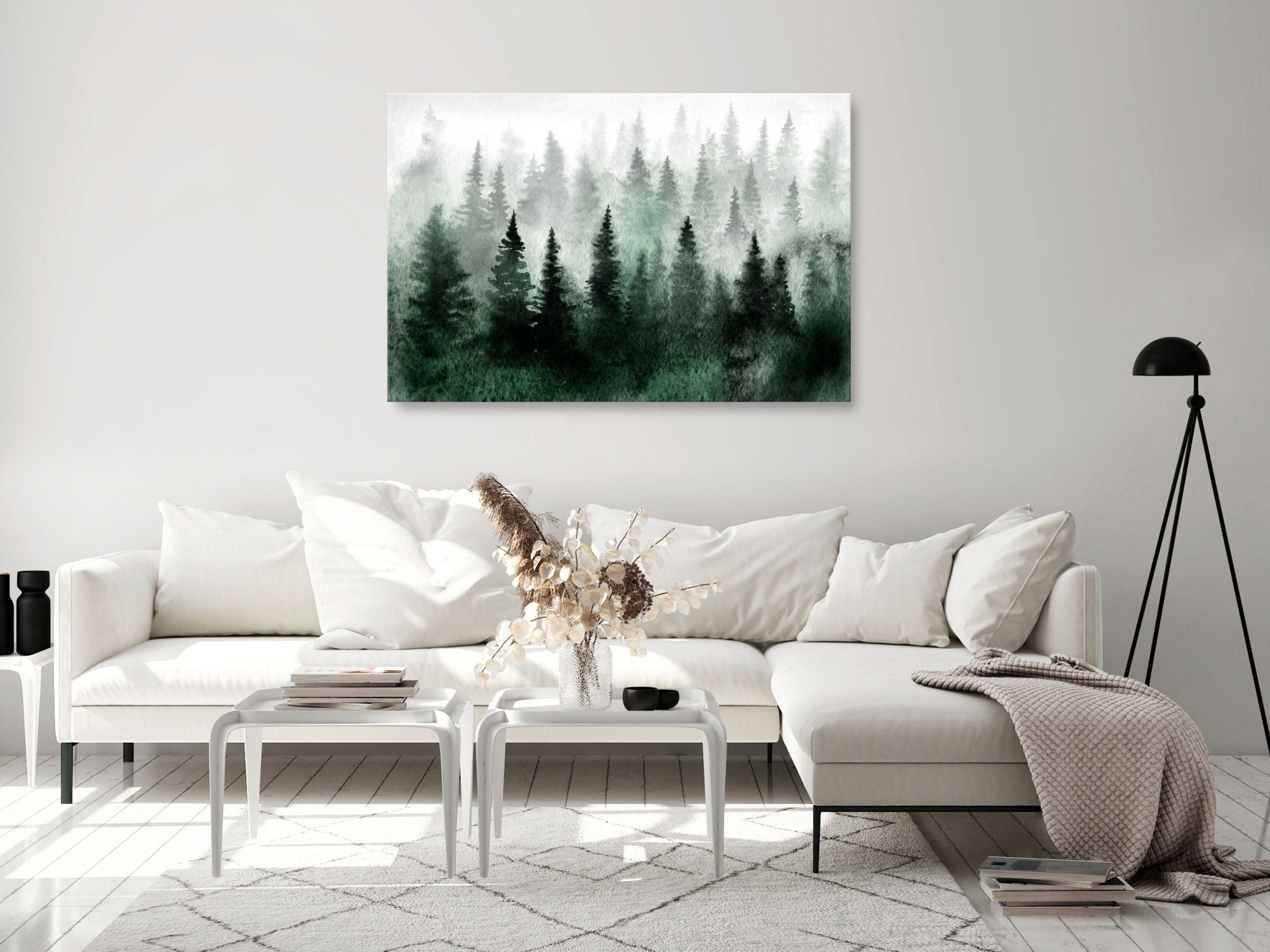 Obraz Mglisty las Skandynawii jednoczęściowy 90x60 cm szeroki