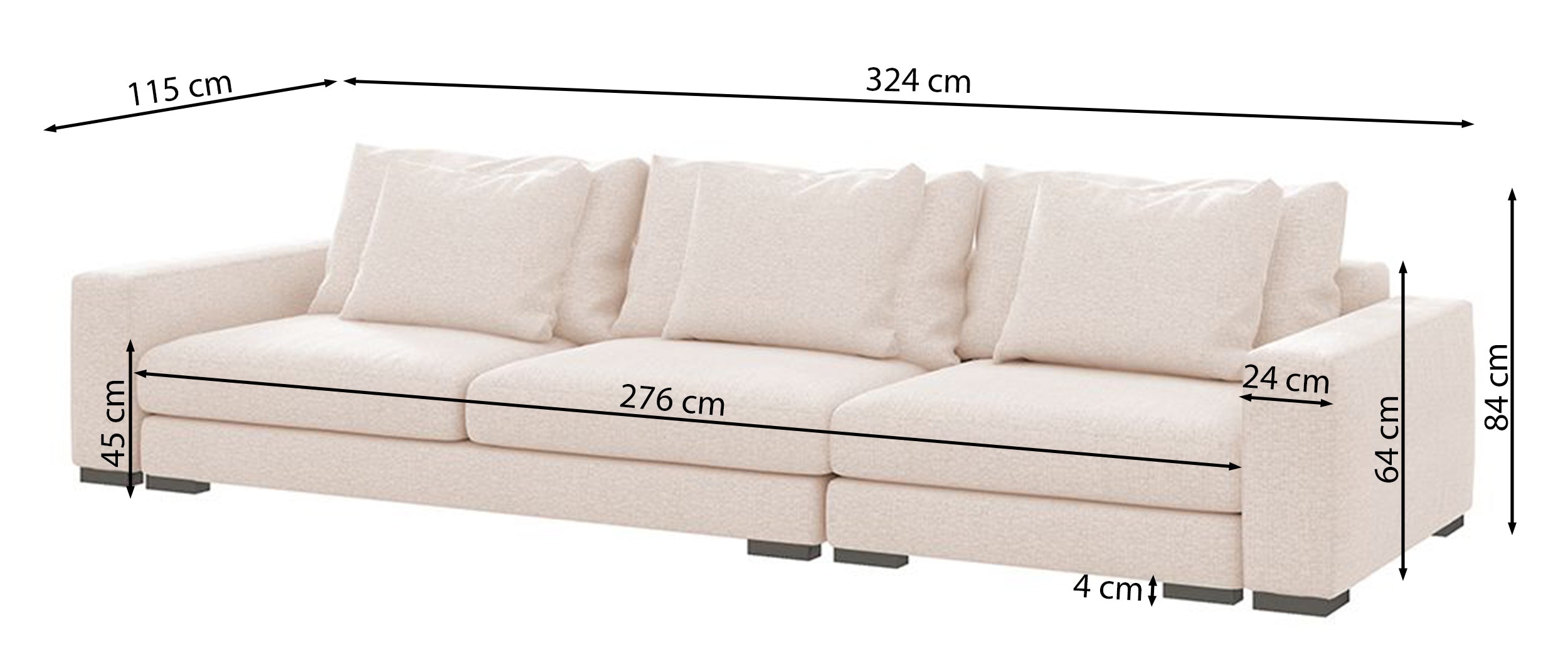 Sofa trzyosobowa Mia miedziana szenil łatwoczyszczący