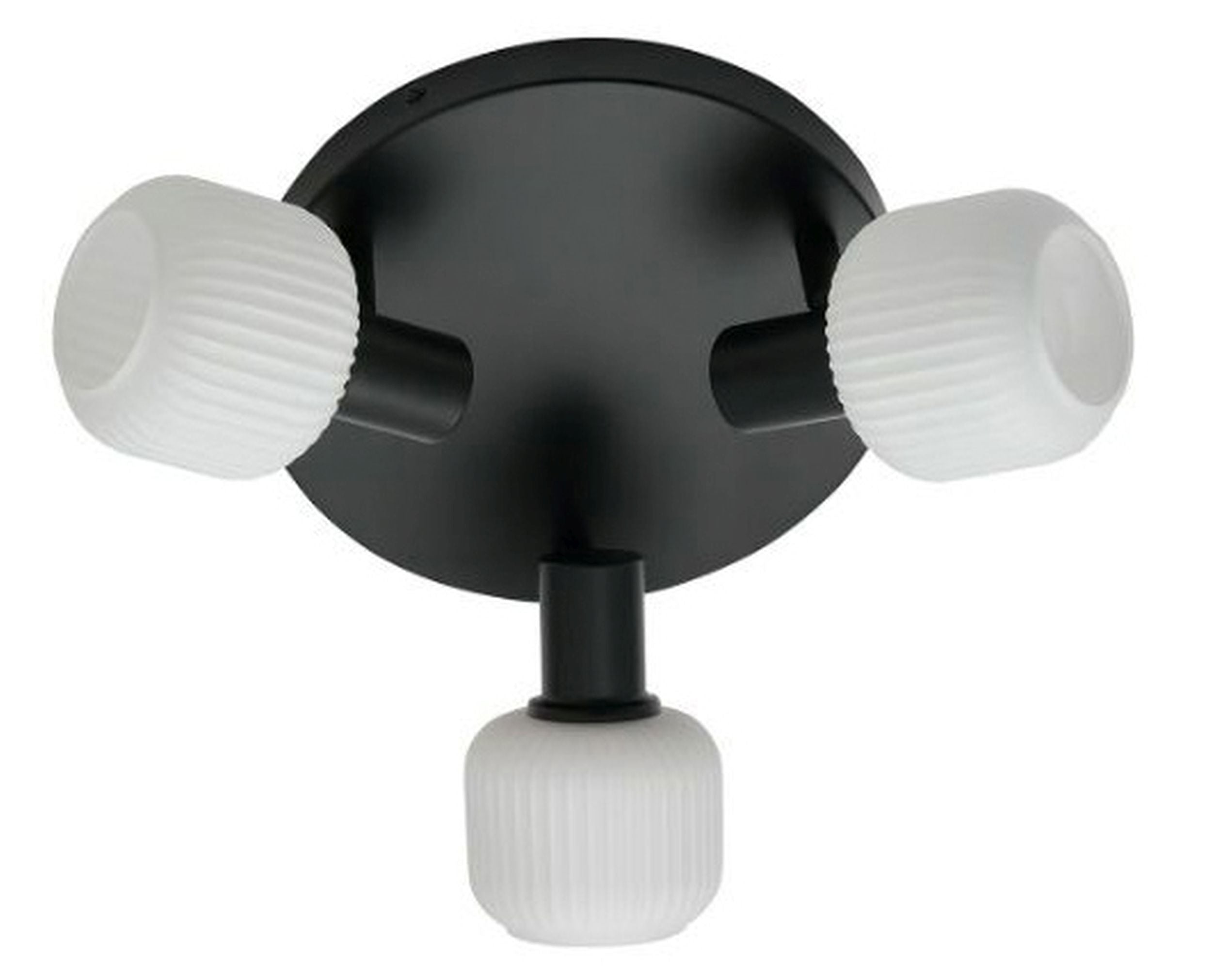 Lampa sufitowa Milford czarna z białymi kloszami x3
