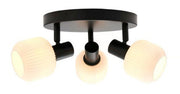 Lampa sufitowa Milford czarna z białymi kloszami x3