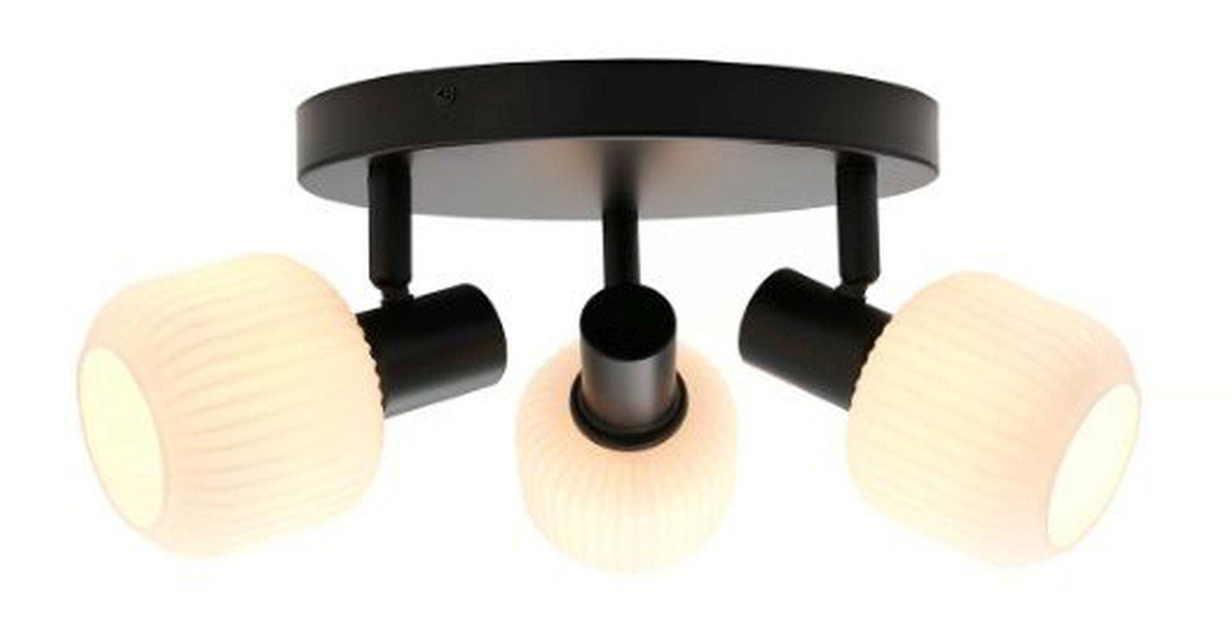 Lampa sufitowa Milford czarna z białymi kloszami x3