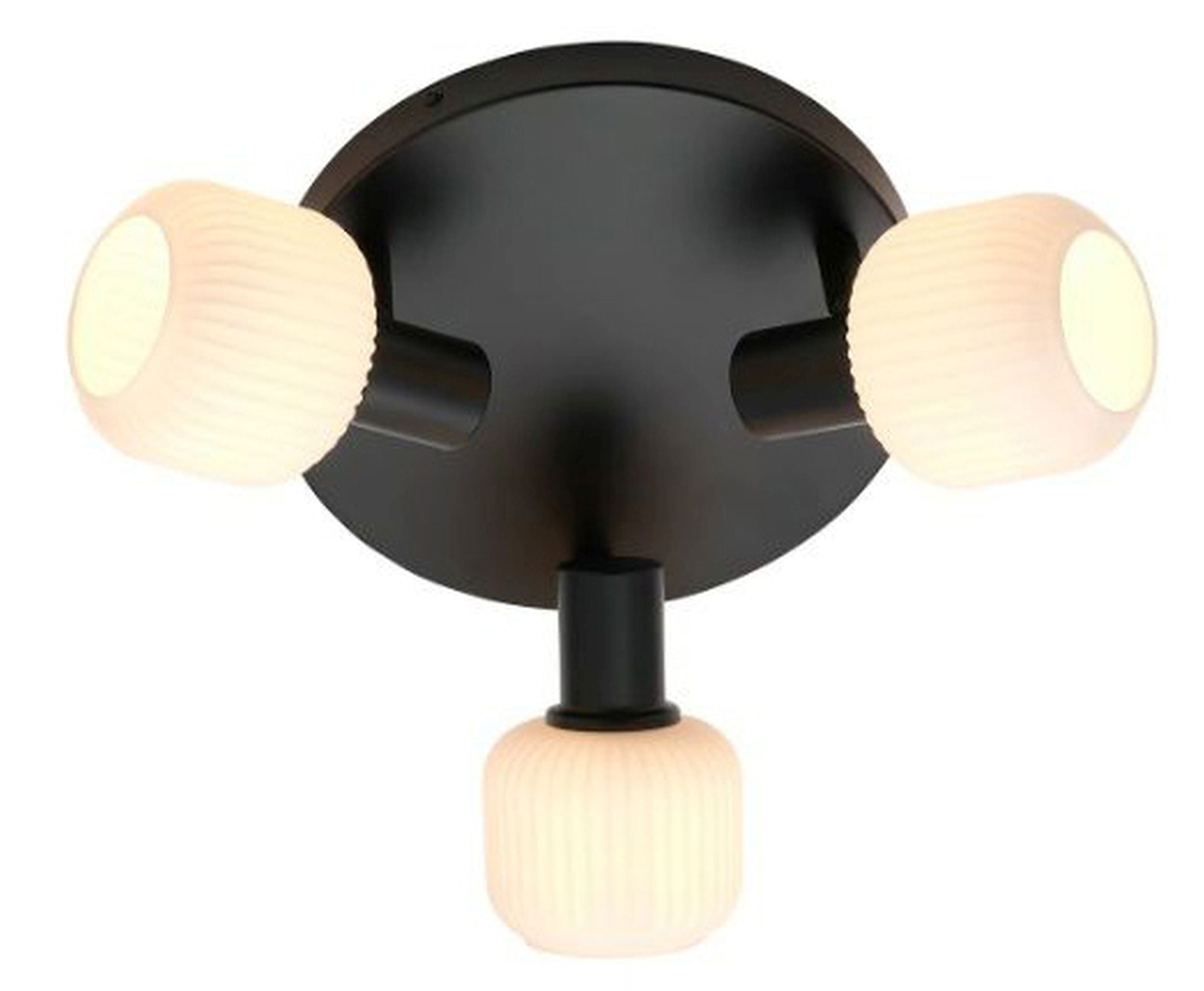 Lampa sufitowa Milford czarna z białymi kloszami x3