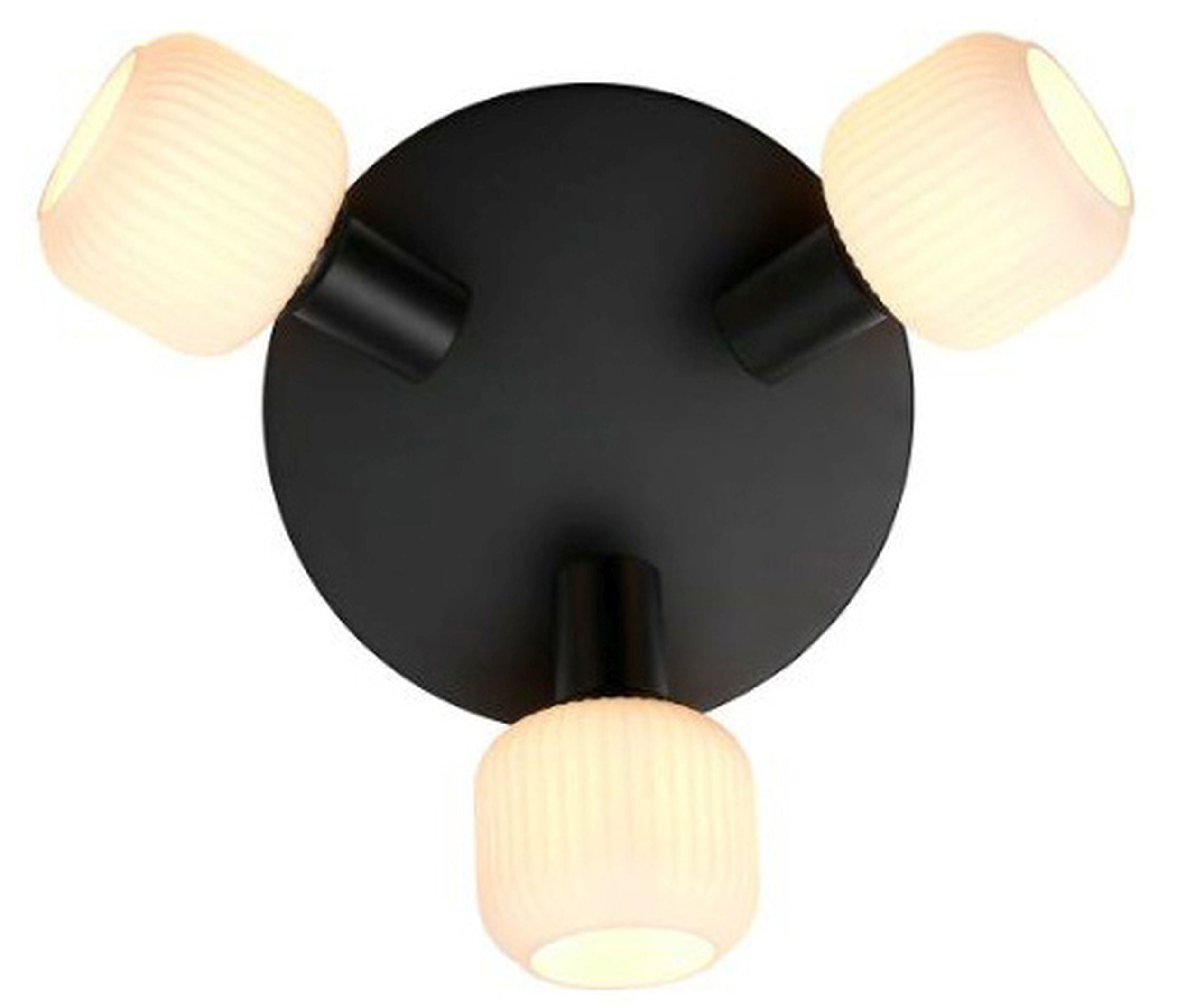 Lampa sufitowa Milford czarna z białymi kloszami x3