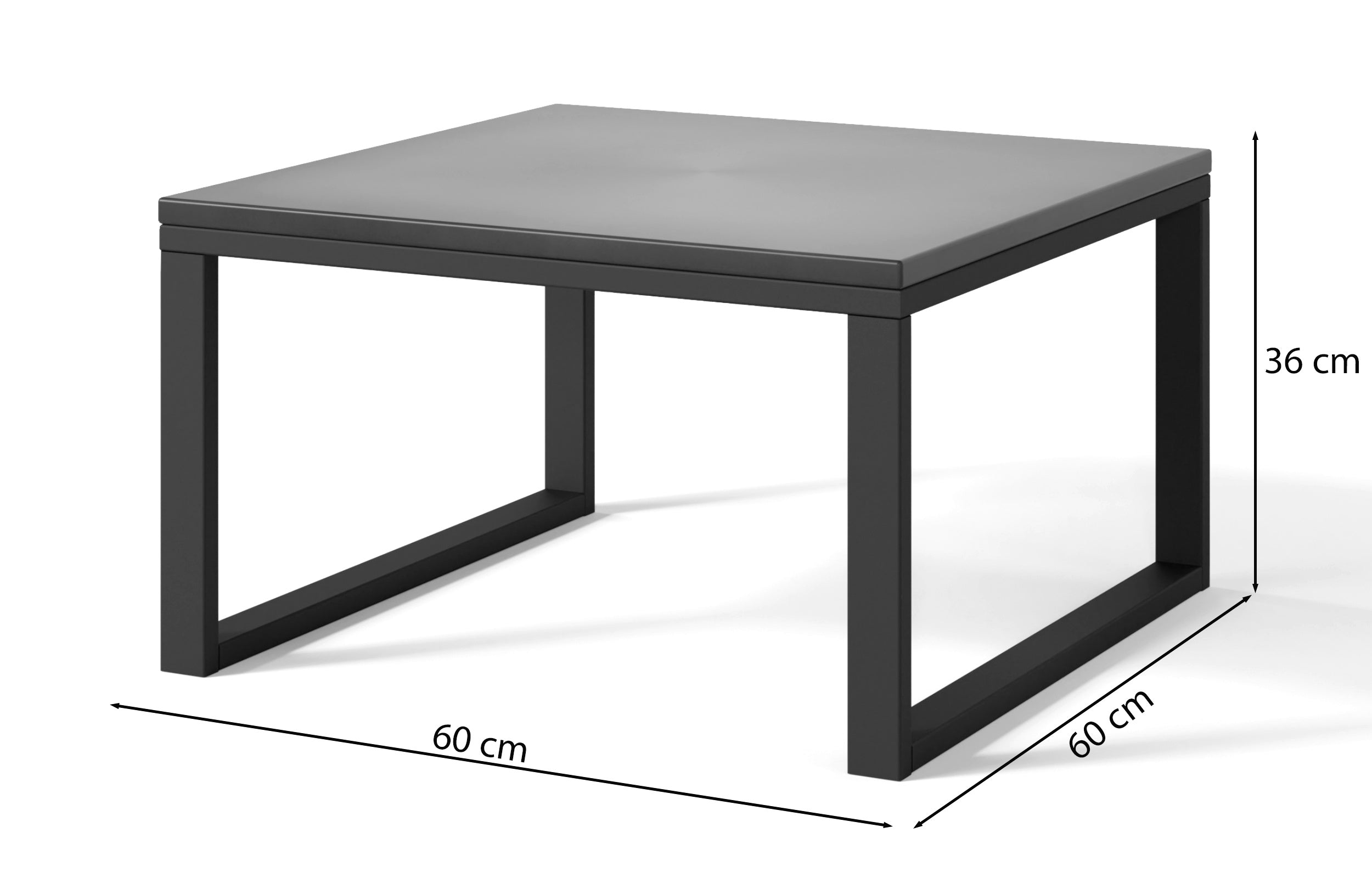 Stolik ogrodowy Dywilly 60x60 cm beton/ szary stelaż