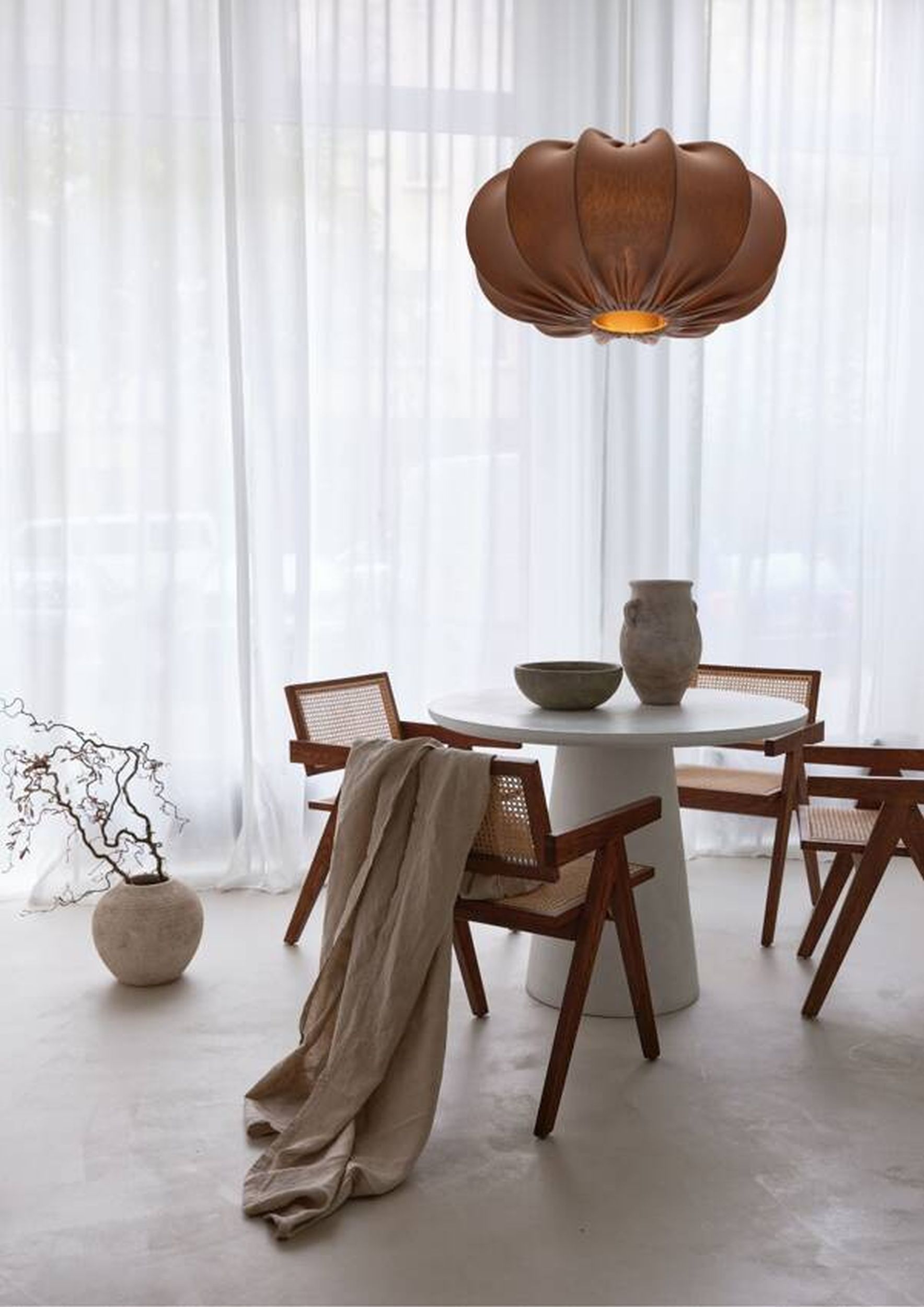 Lampa wisząca Cafee średnica 52 cm mokka z czarną podstawą