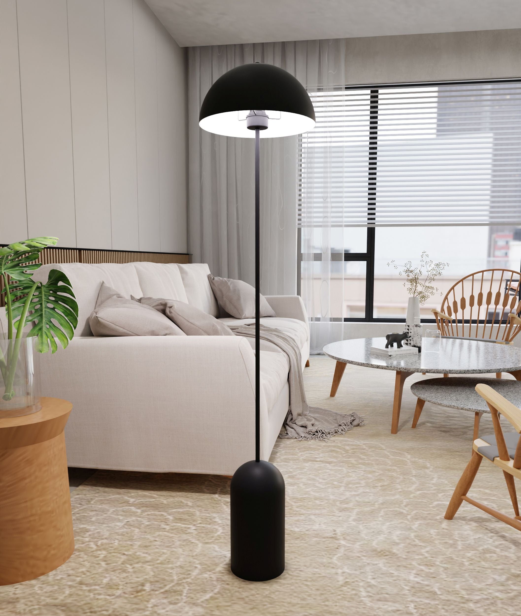 Lampa podłogowa Mollints 138 cm czarna