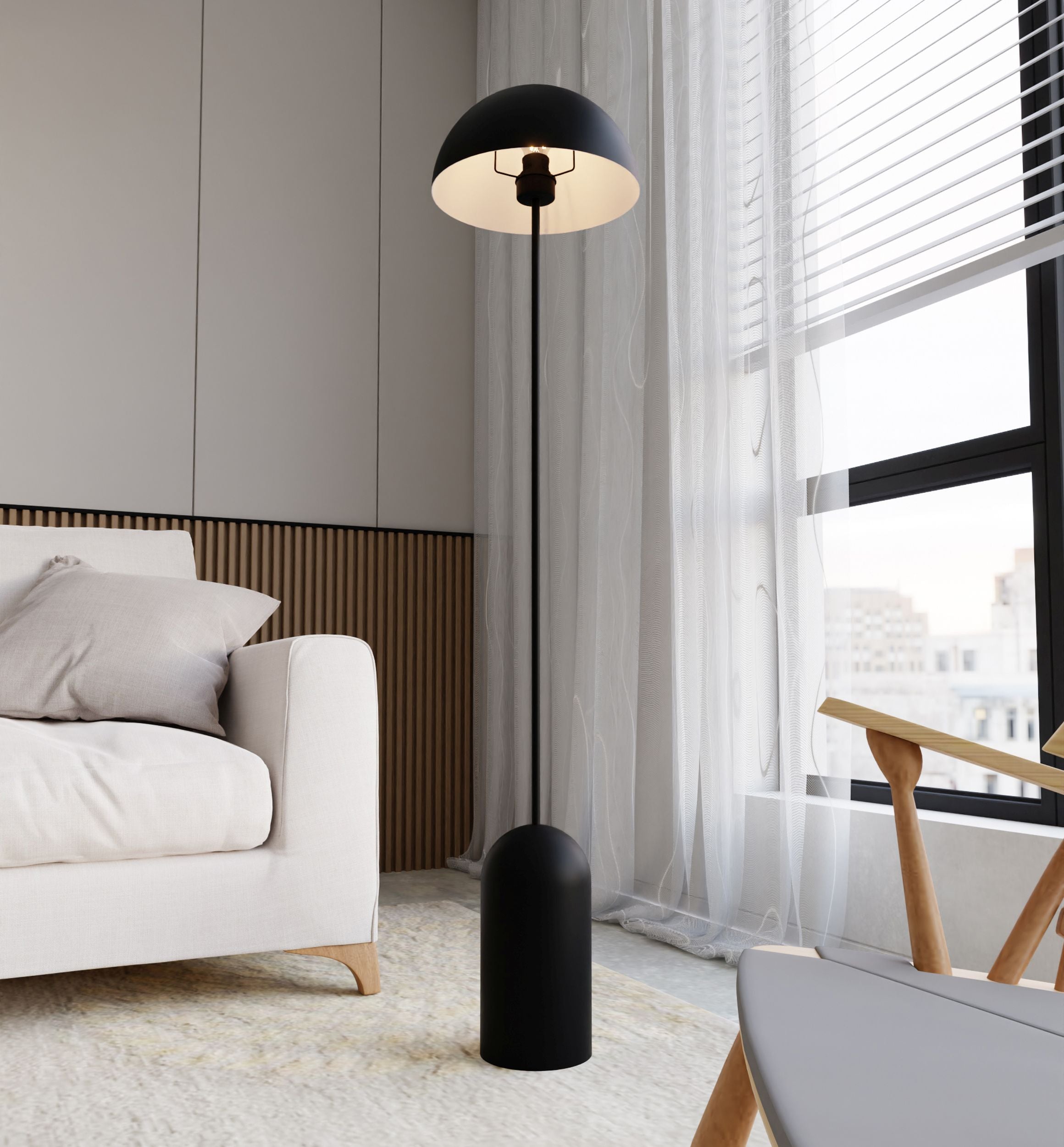Lampa podłogowa Mollints 138 cm czarna