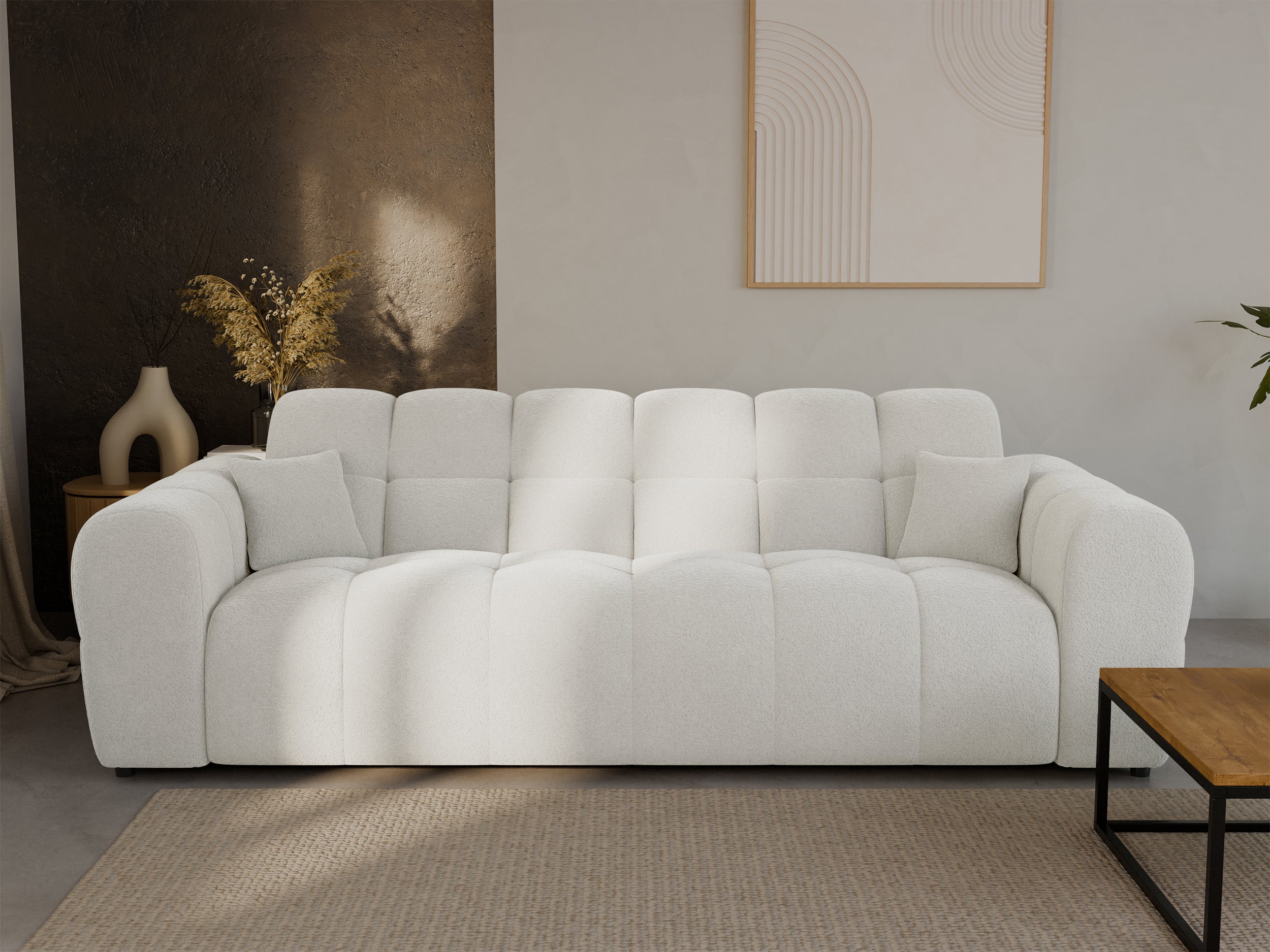 Sofa trzyosobowa Monti kremowa szenil